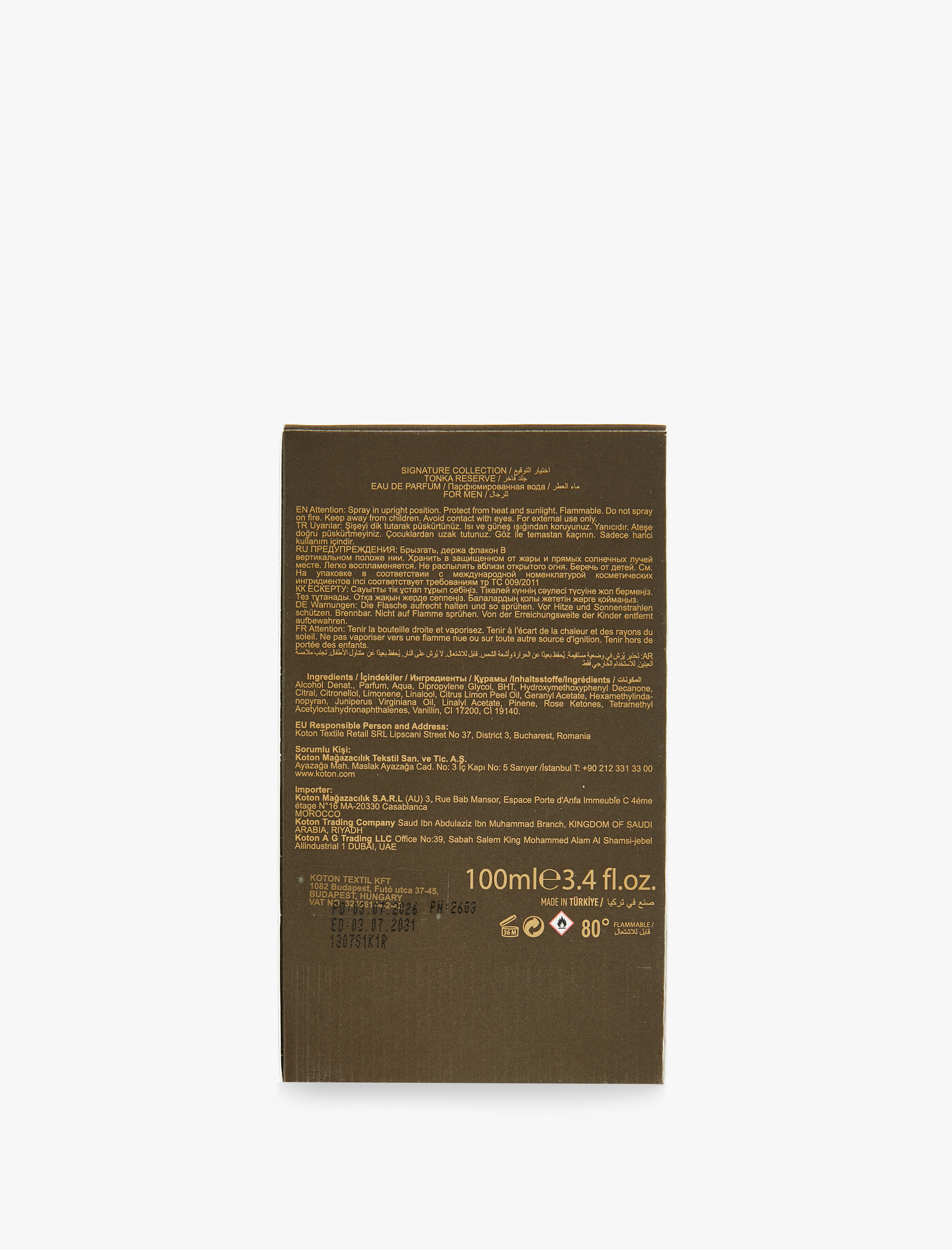  Erkek Parfüm Tonka Reserve 100 ML