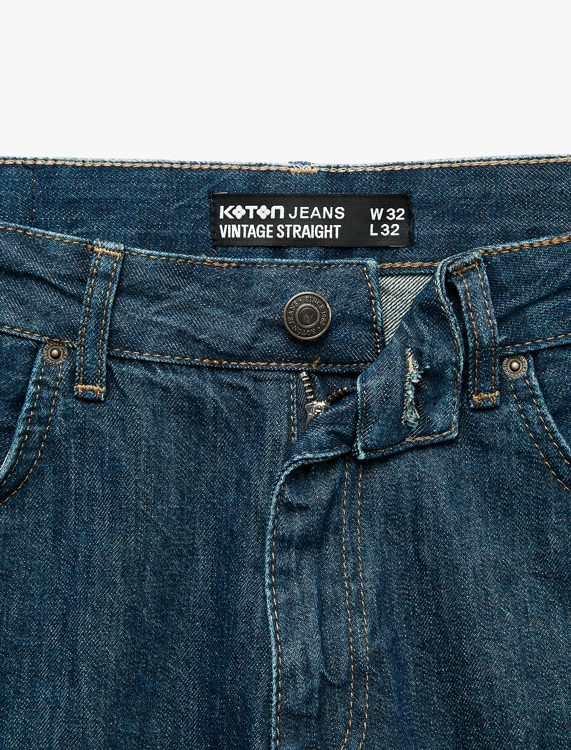   Normal Bel Cepli Pamuklu Rahat Kalıp Vintage Straight Jean Pantolon