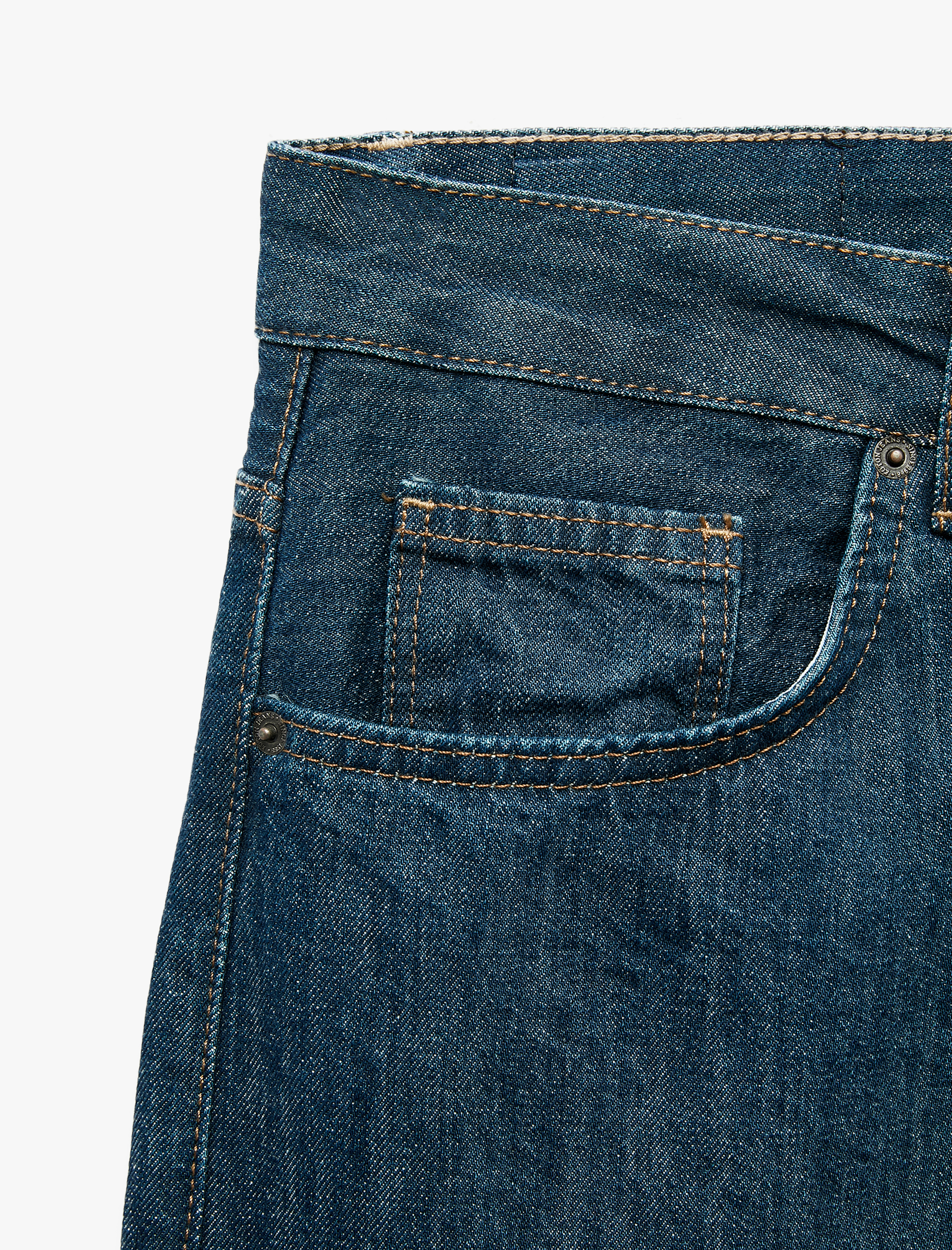   Normal Bel Cepli Pamuklu Rahat Kalıp Vintage Straight Jean Pantolon