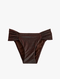 Büzgü Detaylı Simli Brazilian Bikini Altı