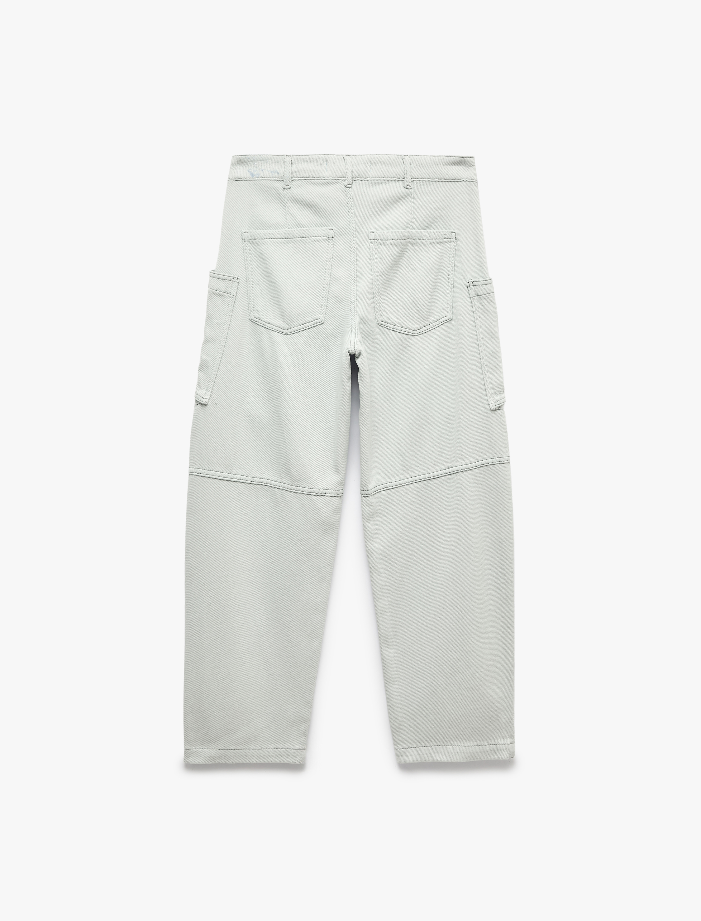   Düşük Bel Dikiş Detaylı Pamuklu Cepli Normal Paça Baggy Pantolon - Baggy Jeans