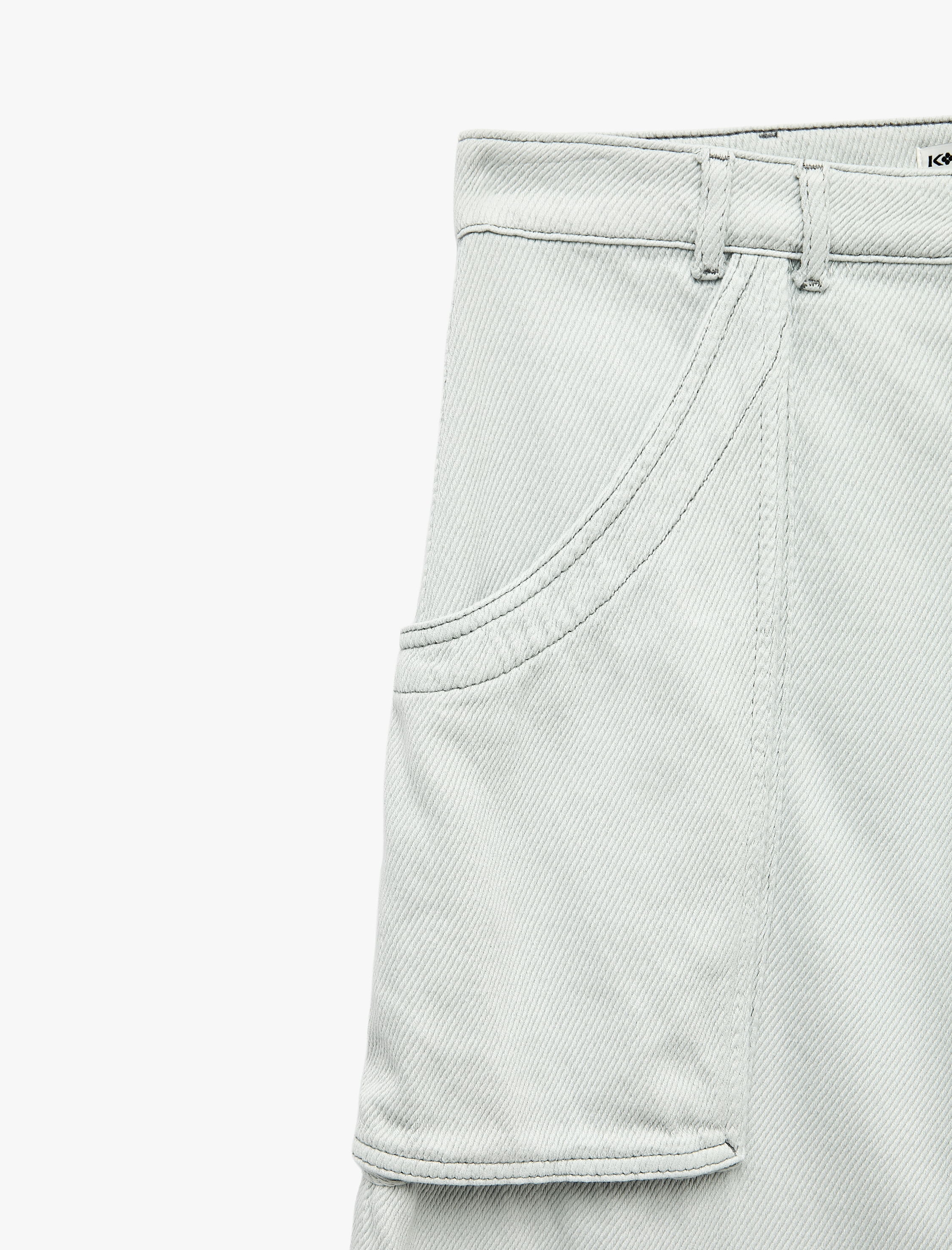   Düşük Bel Dikiş Detaylı Pamuklu Cepli Normal Paça Baggy Pantolon - Baggy Jeans