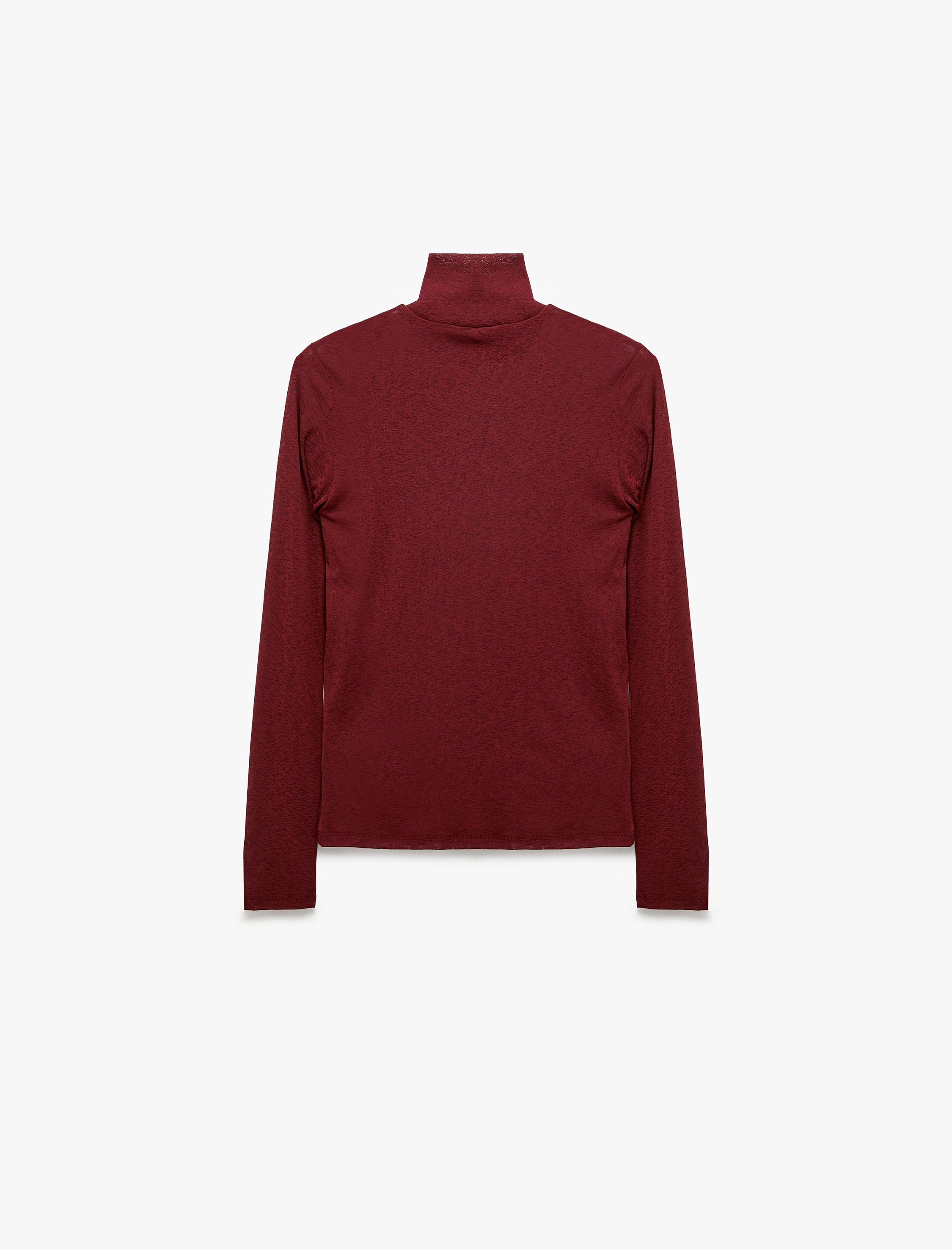   Slim Fit Dik Yaka Uzun Kollu Tişört