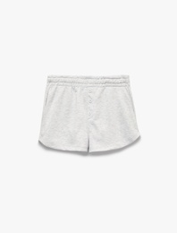 Düğme Detaylı Beli Lastikli Şort Pijama Altı