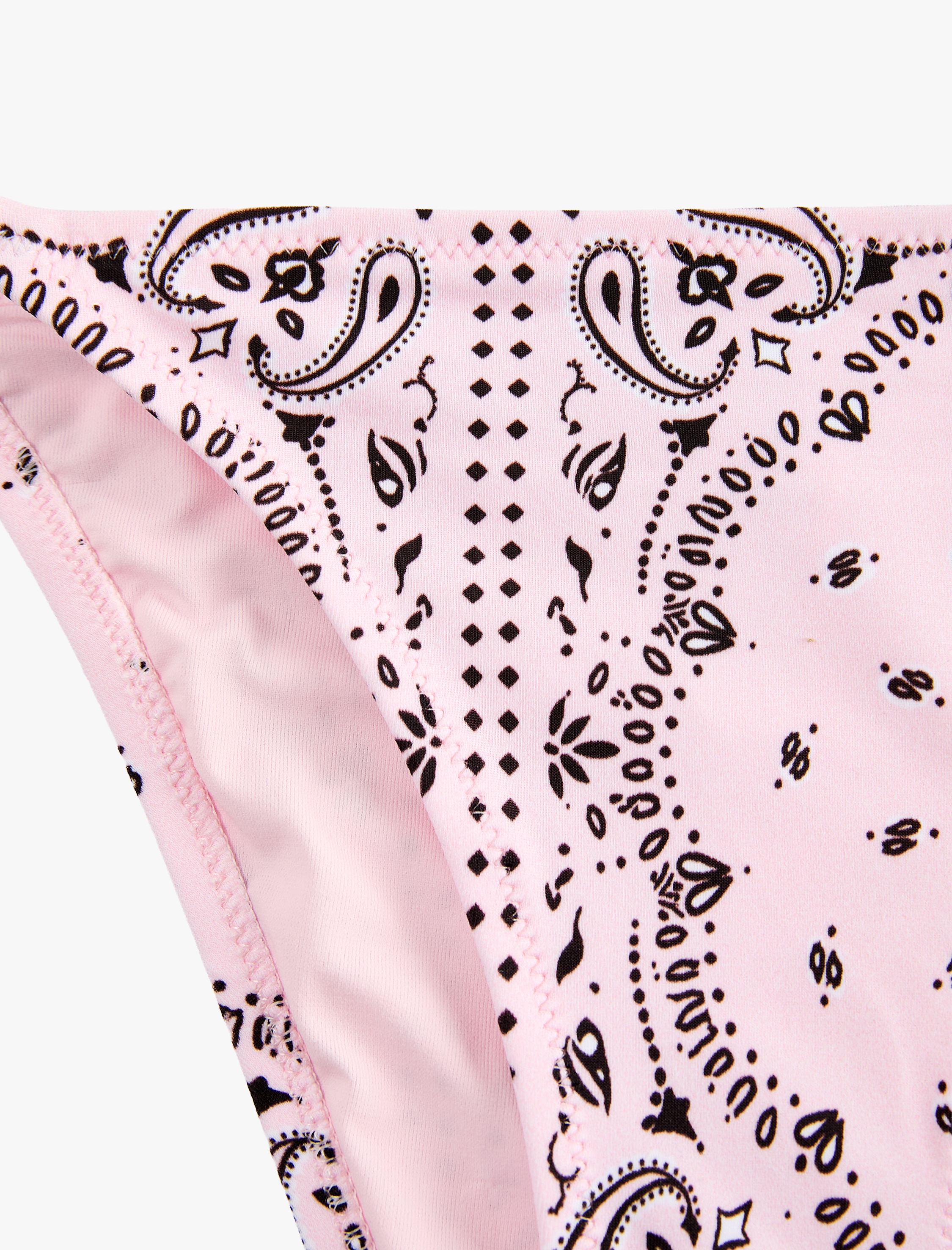   Bağlamalı İpli Şal Desenli Bikini Altı