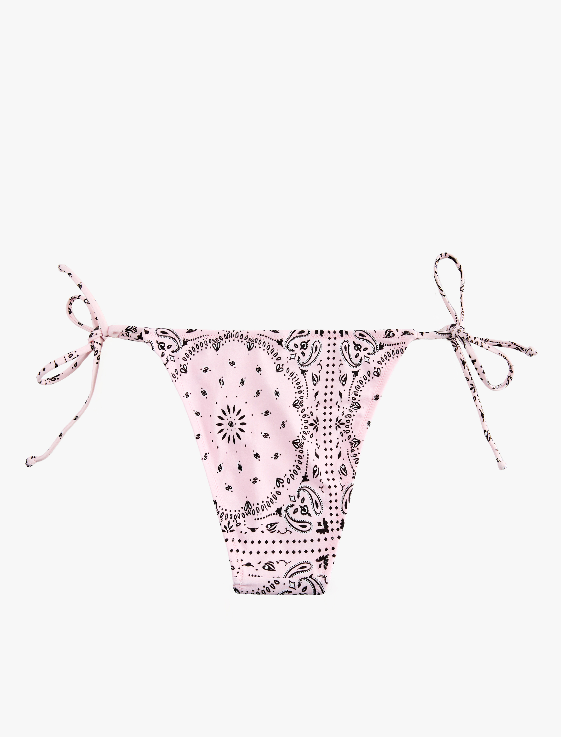   Bağlamalı İpli Şal Desenli Bikini Altı