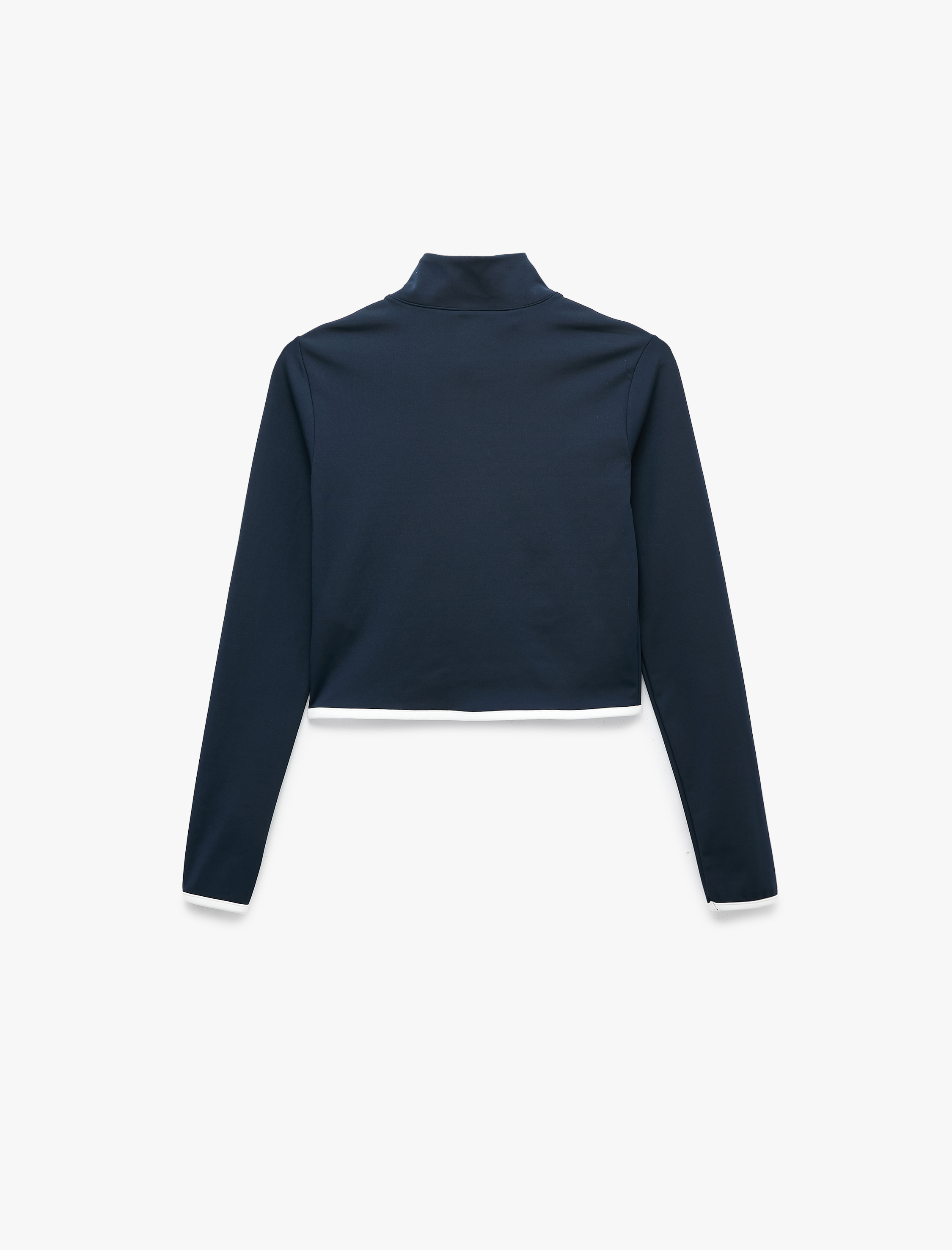   Slim Fit Biyeli Dik Yaka Fermuarlı Uzun Kollu Spor Tişört