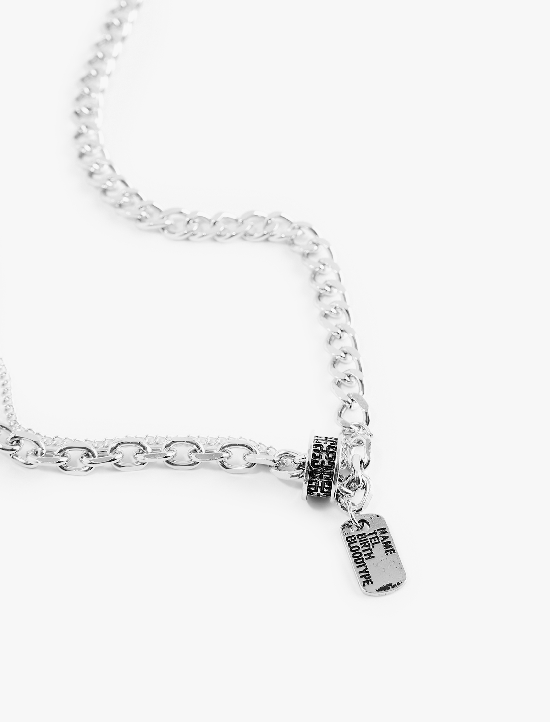  Erkek Charm Detaylı Zincirli Kolye