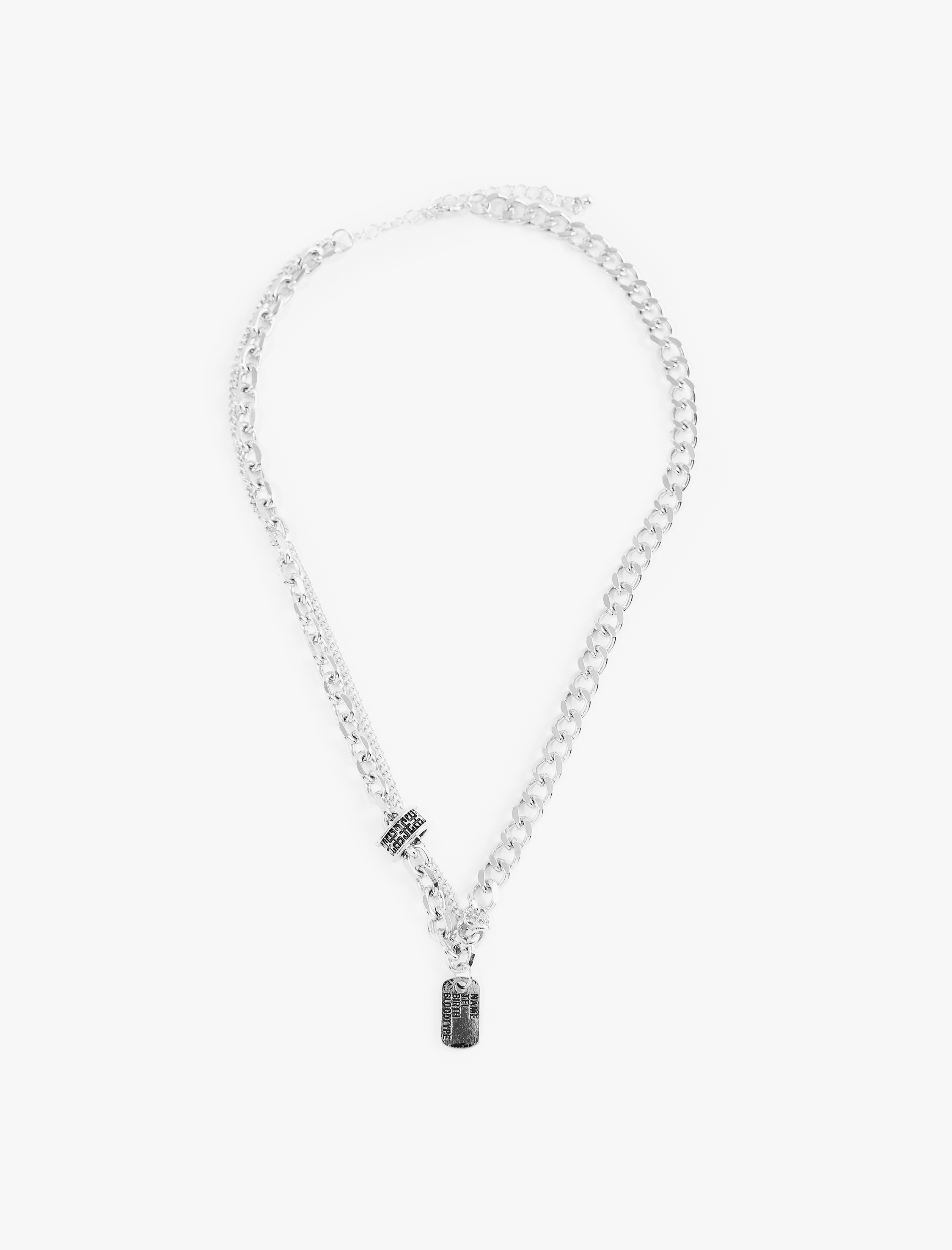  Erkek Charm Detaylı Zincirli Kolye