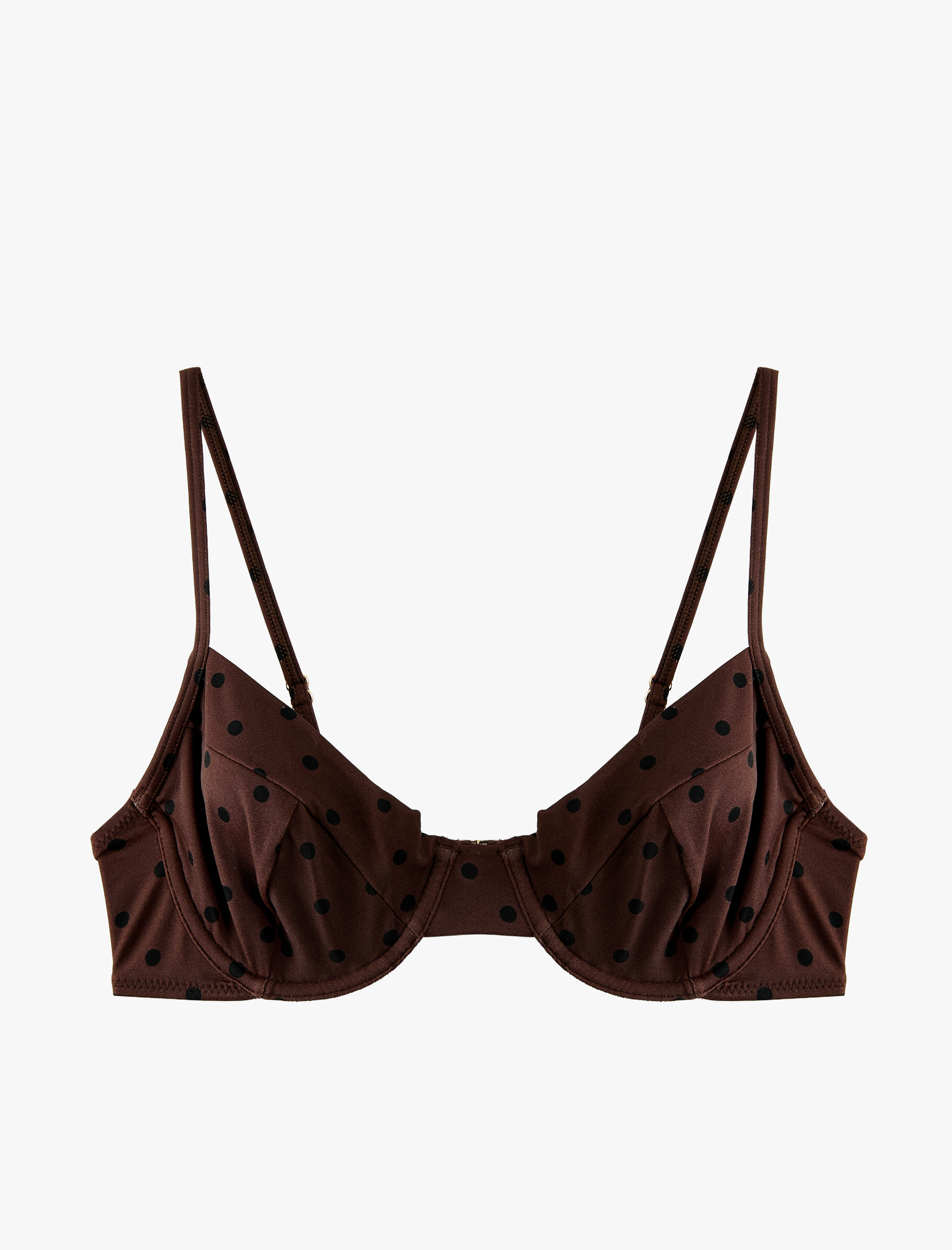   İnce Askılı Balenli Puantiyeli Bikini Üstü