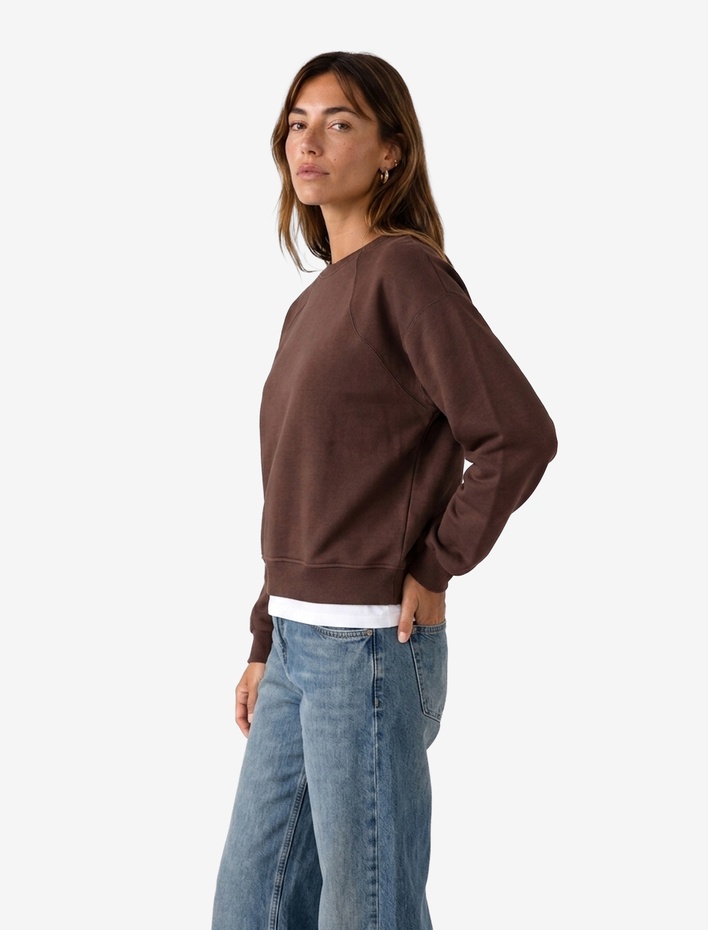 Regular Fit Üç İplik Şardonlu Uzun Kollu Bisiklet Yaka Basic Sweatshirt
