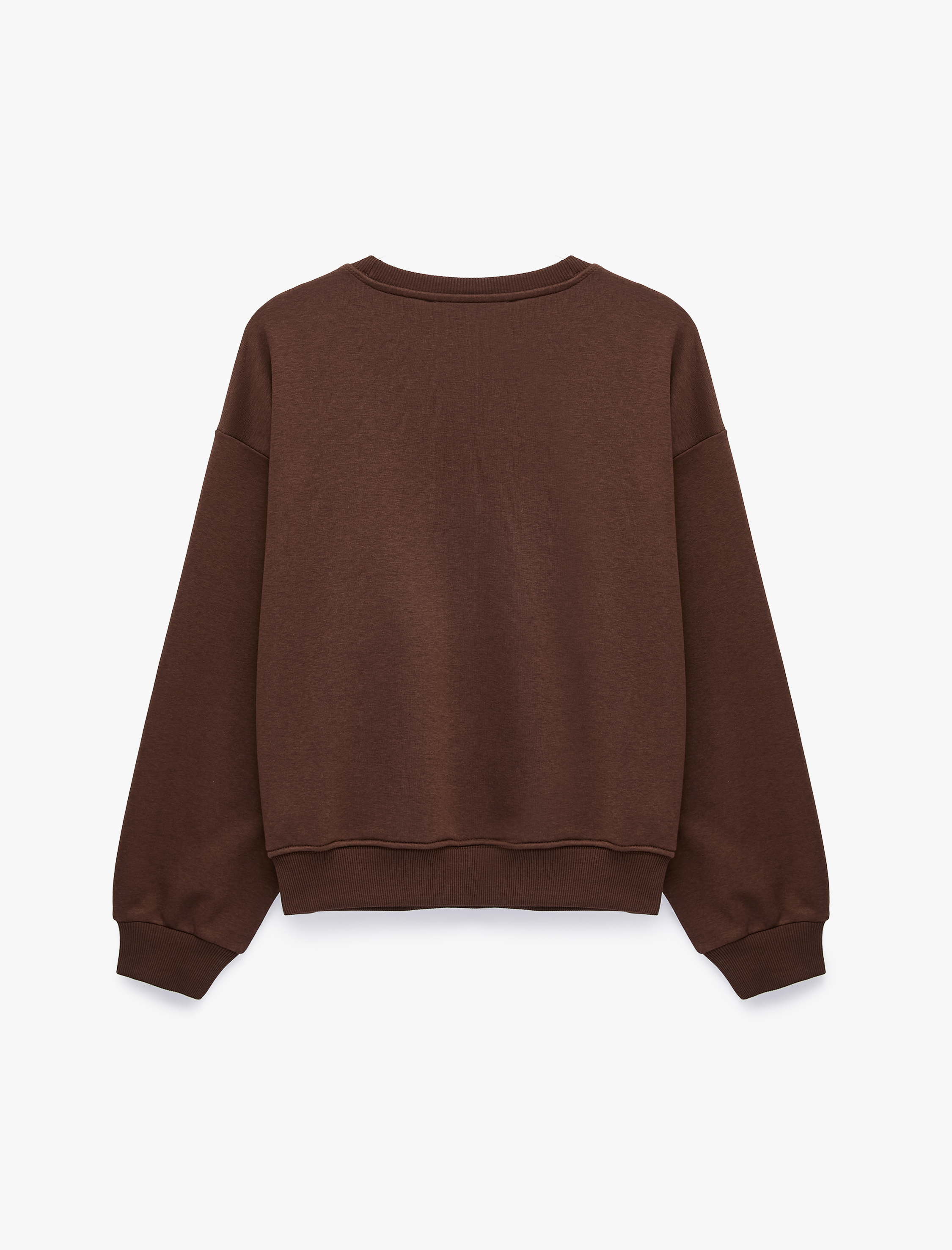   Regular Fit Üç İplik Şardonlu Uzun Kollu Bisiklet Yaka Basic Sweatshirt
