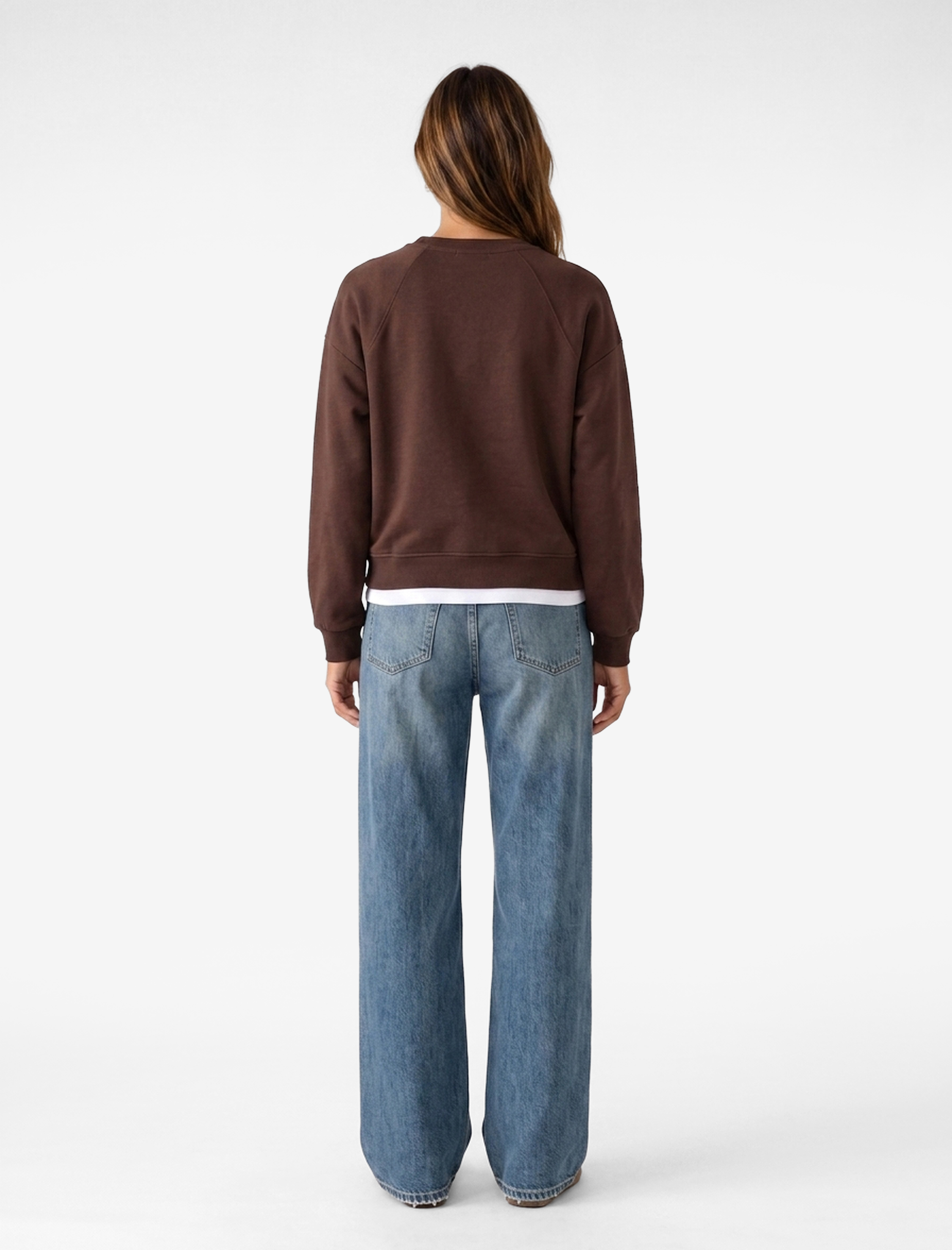   Regular Fit Üç İplik Şardonlu Uzun Kollu Bisiklet Yaka Basic Sweatshirt