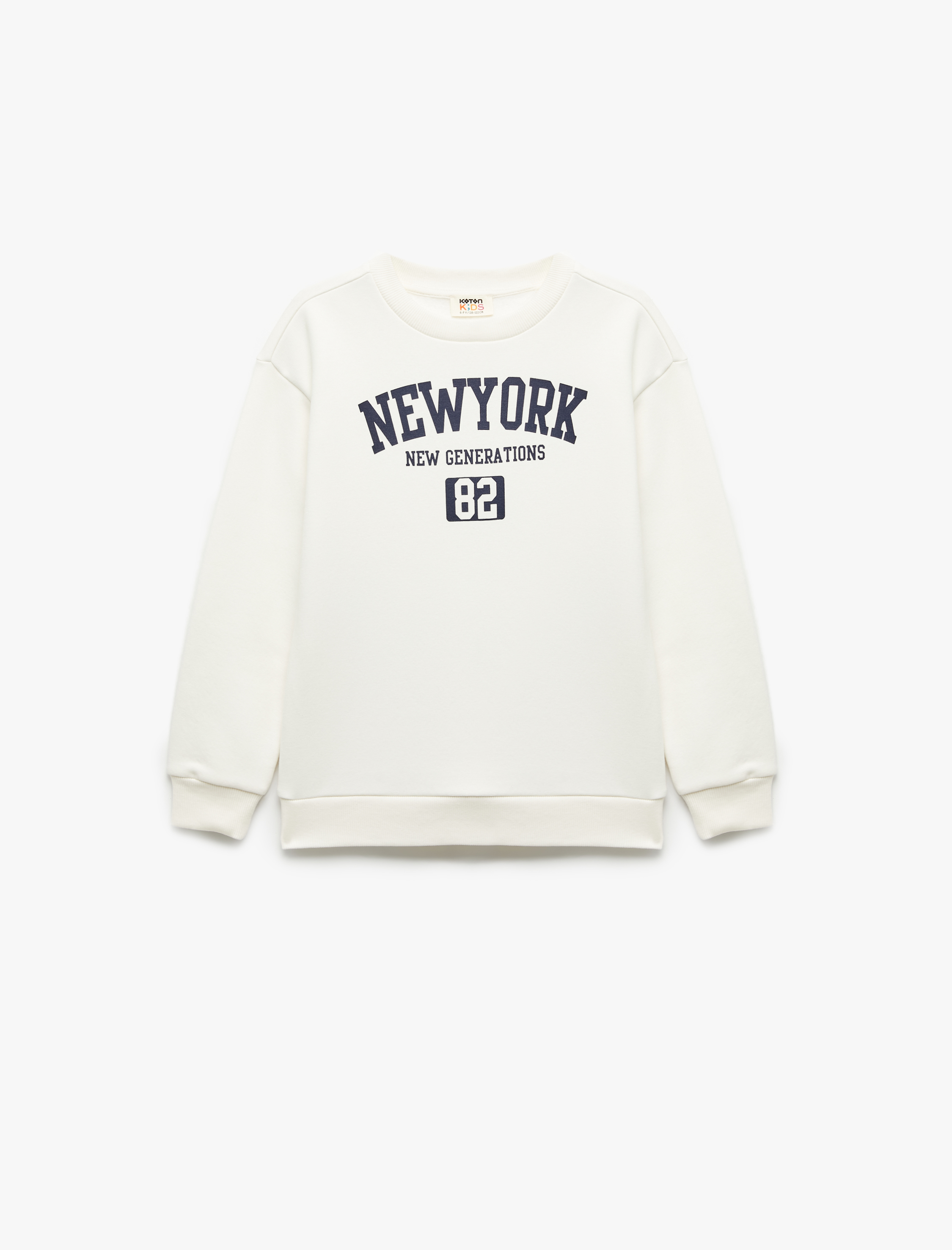  Erkek Çocuk Oversize Uzun Kollu Bisiklet Yaka Şardonlu Baskılı Sweatshirt