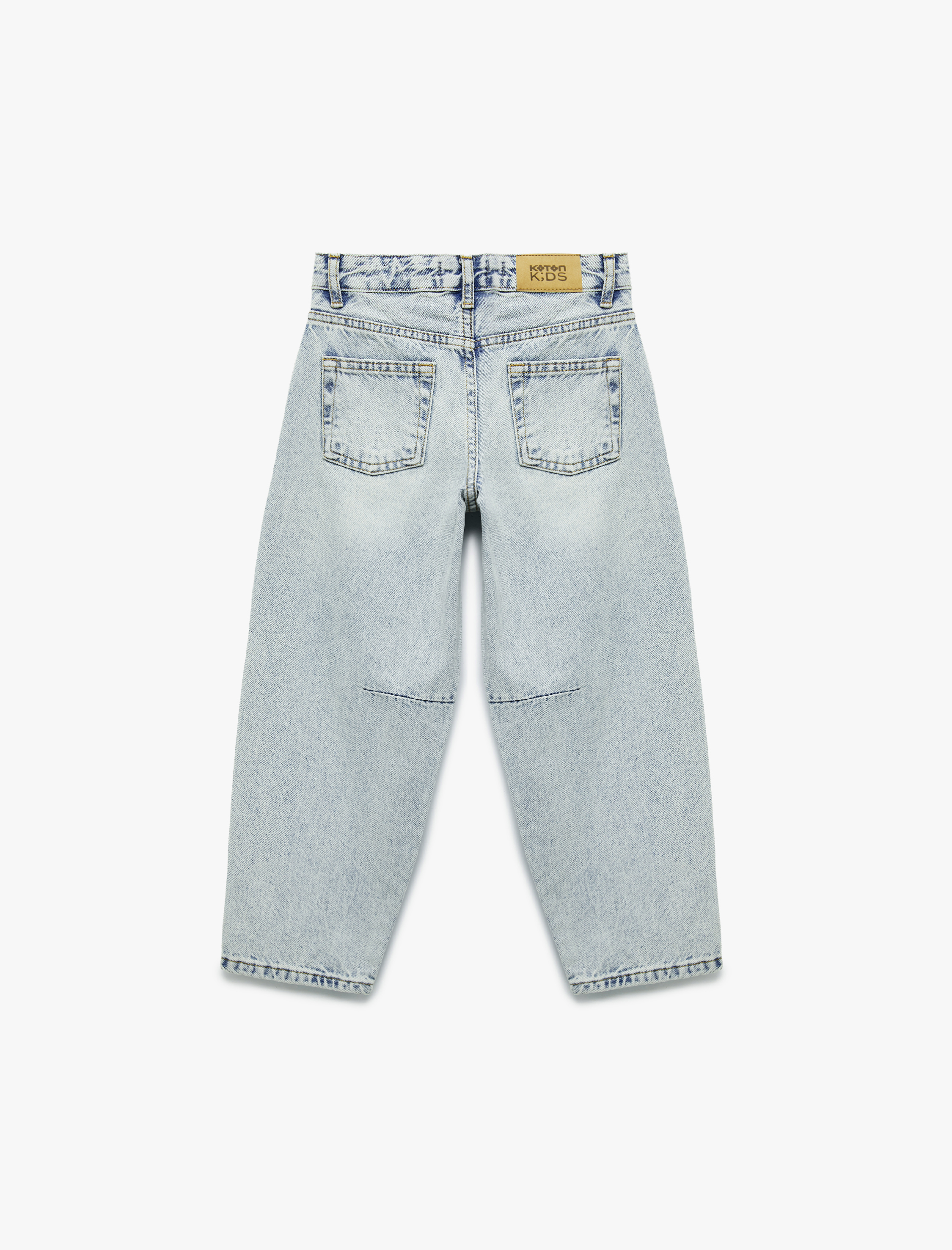  Kız Çocuk Pamuklu Balon Fit Denim Pantolon