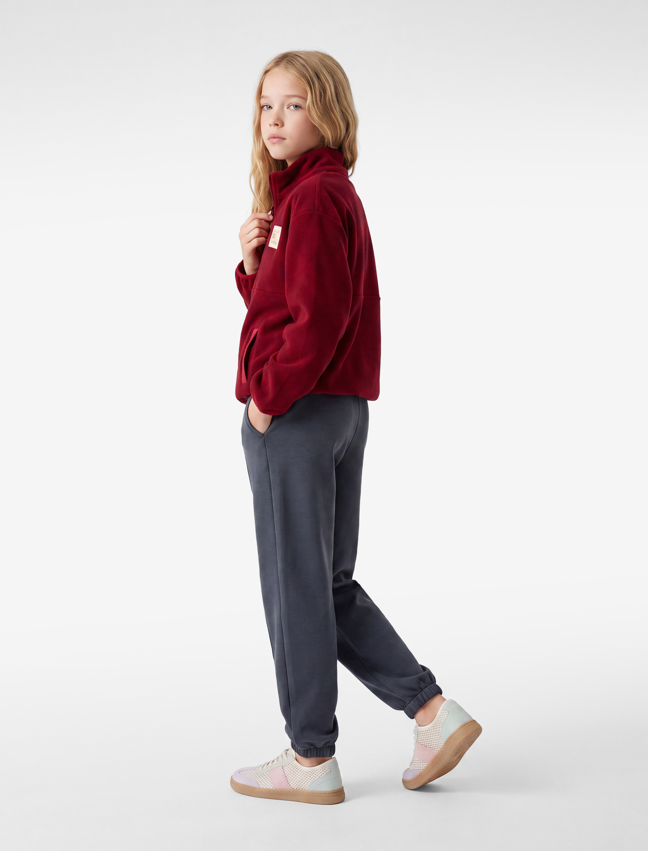  Kız Çocuk Beli Lastikli Cepli Basic Jogger Eşofman Altı