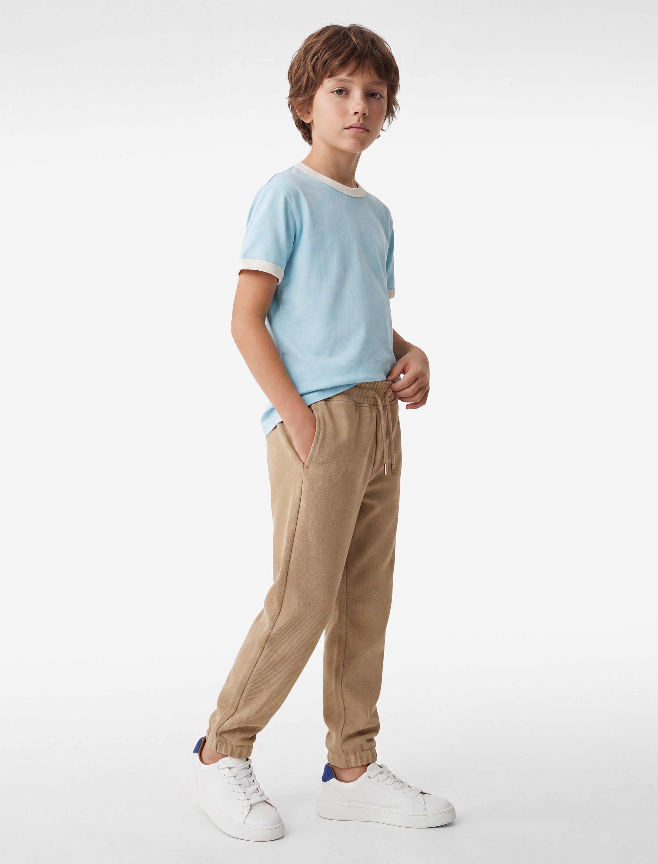  Erkek Çocuk Beli Lastikli Cep Detaylı Basic Jogger Eşofman Altı