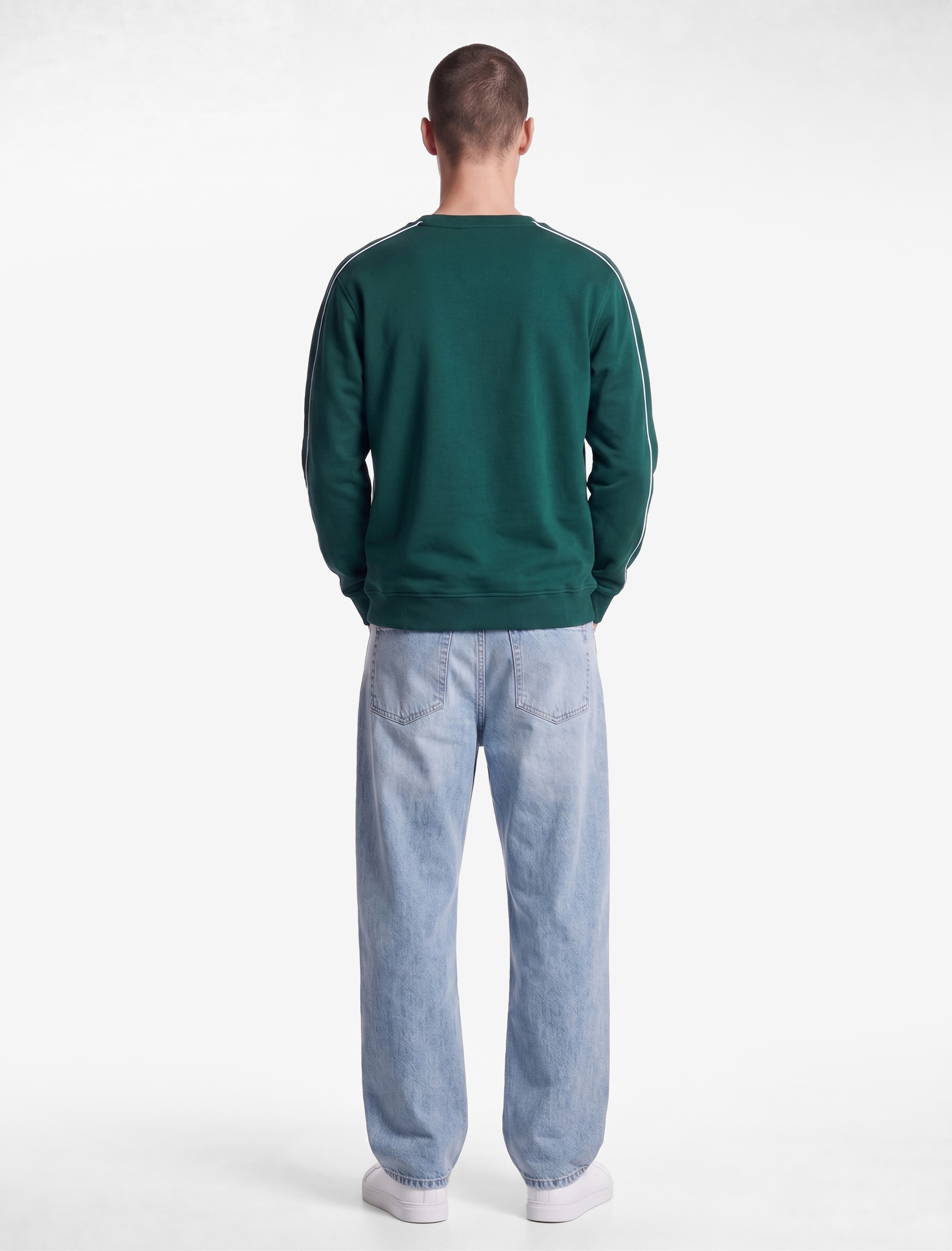   Bisiklet Yaka Uzun Kollu Baskılı Şardonlu Sweatshirt
