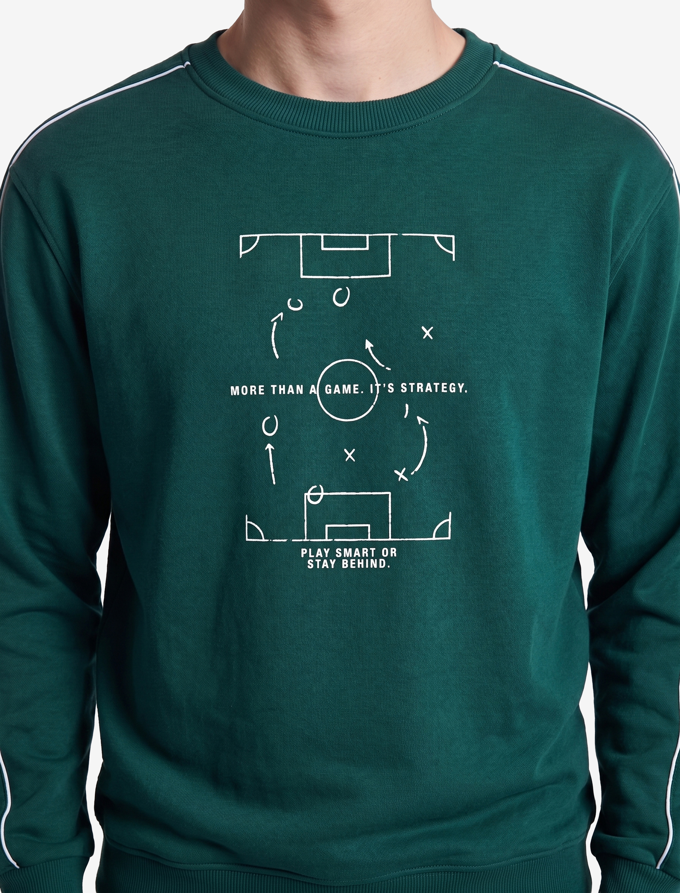   Bisiklet Yaka Uzun Kollu Baskılı Şardonlu Sweatshirt