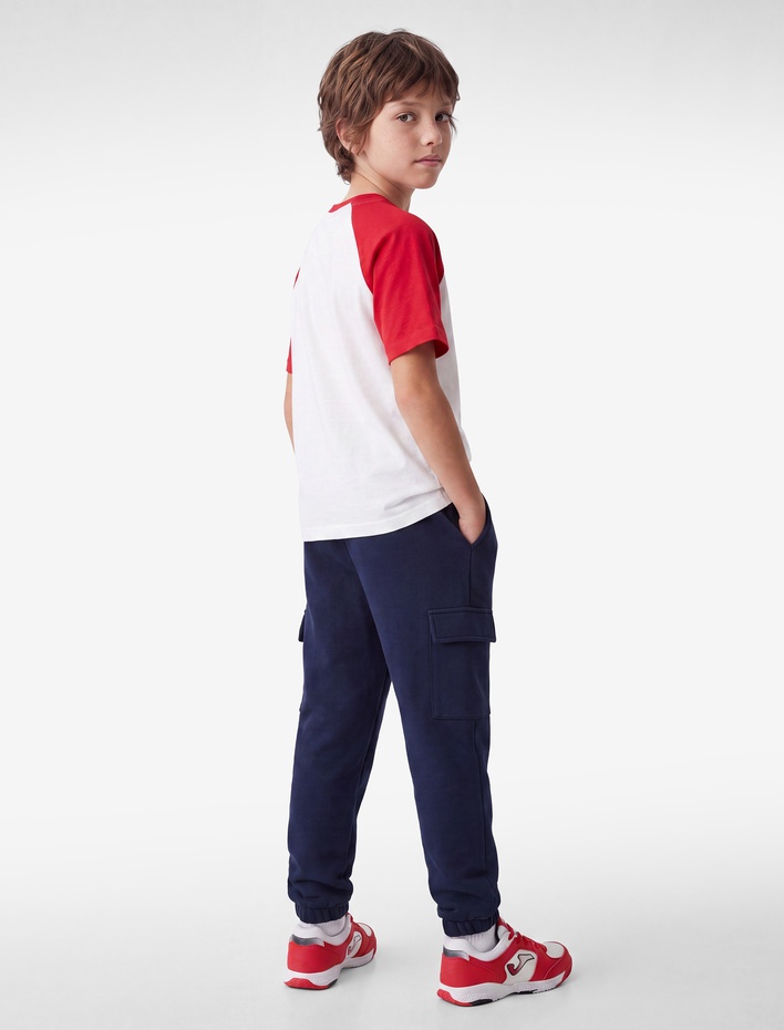Erkek Çocuk Beli Bağlamalı Kapaklı Cep Detaylı Basic Jogger Eşofman Altı