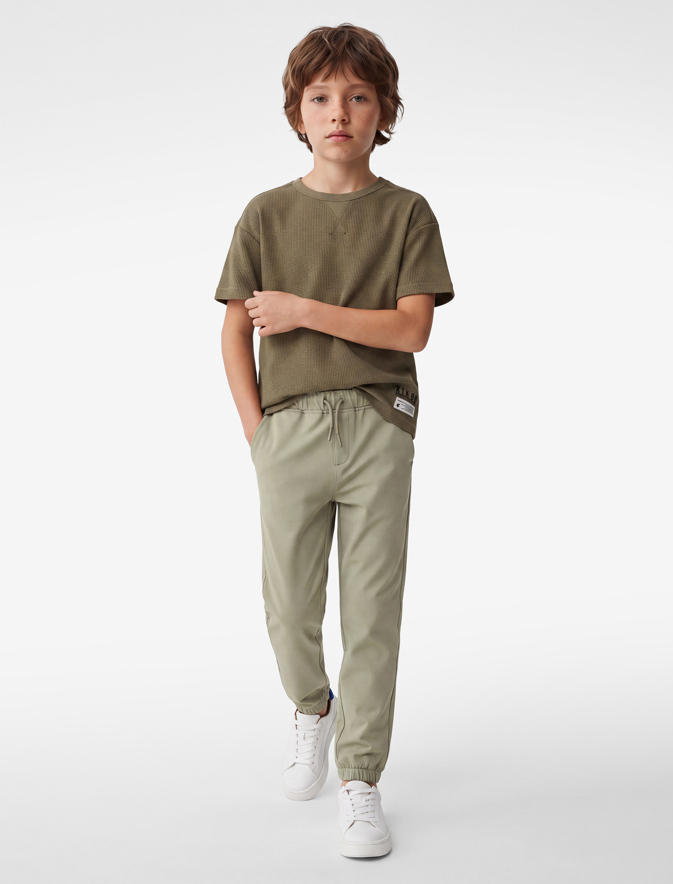  Erkek Çocuk Cepli Beli Bağcıklı Basic Jogger Eşofman Altı