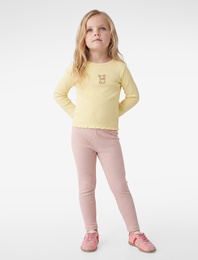 Beli Lastikli Pamuklu Fitilli Basic Tayt