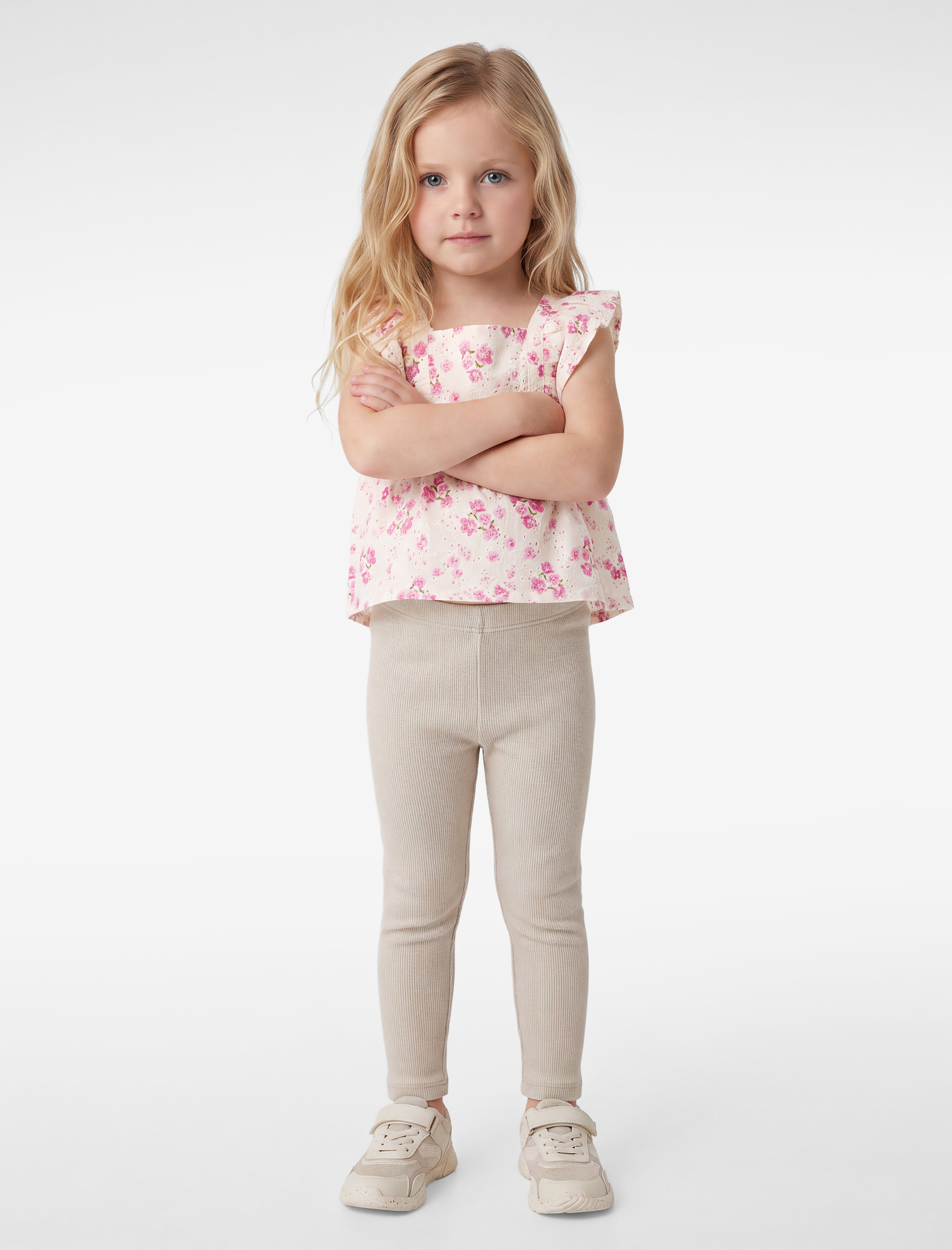  Kız Bebek Beli Lastikli Pamuklu Fitilli Basic Tayt