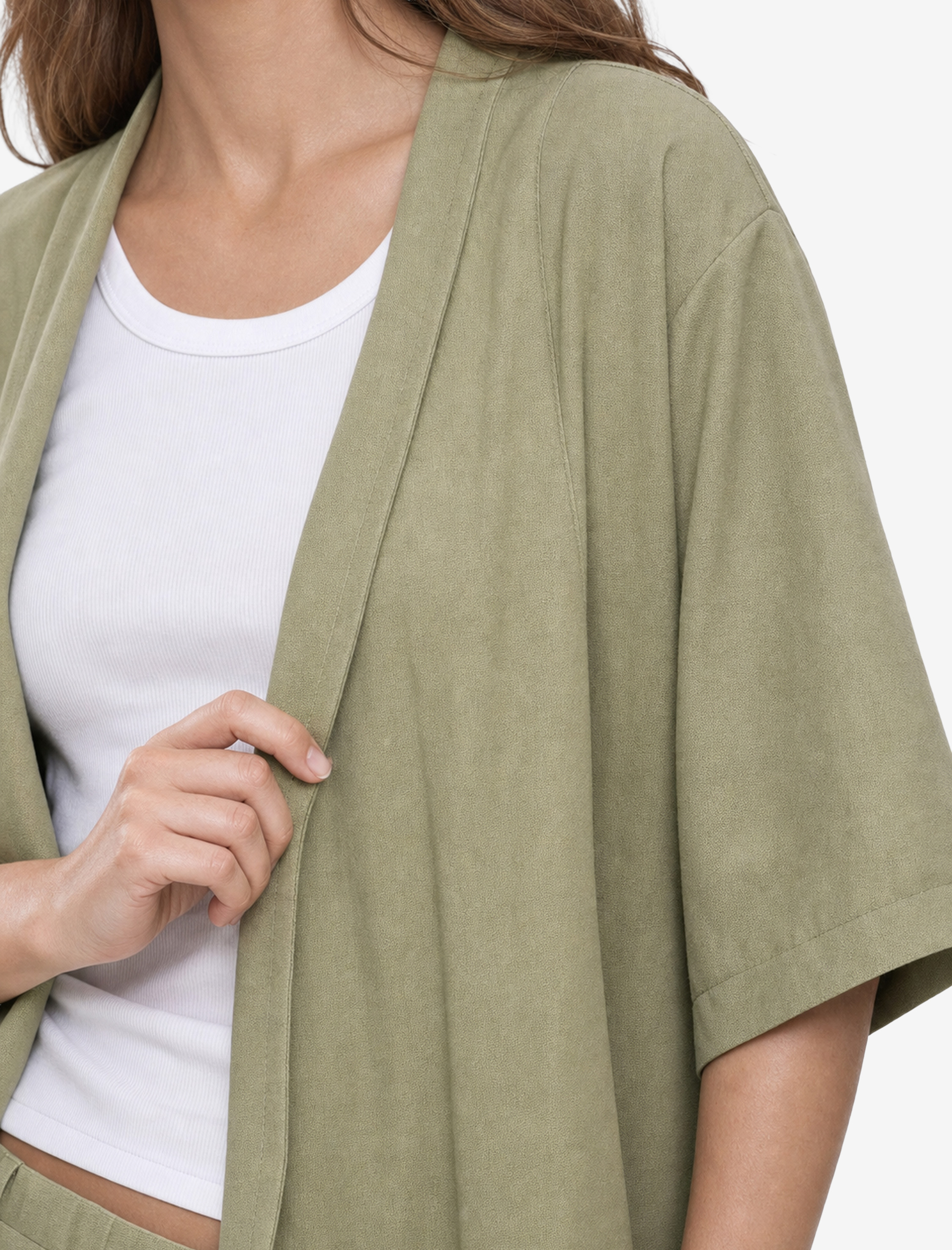   Kısa Geniş Kollu Viskon Kimono