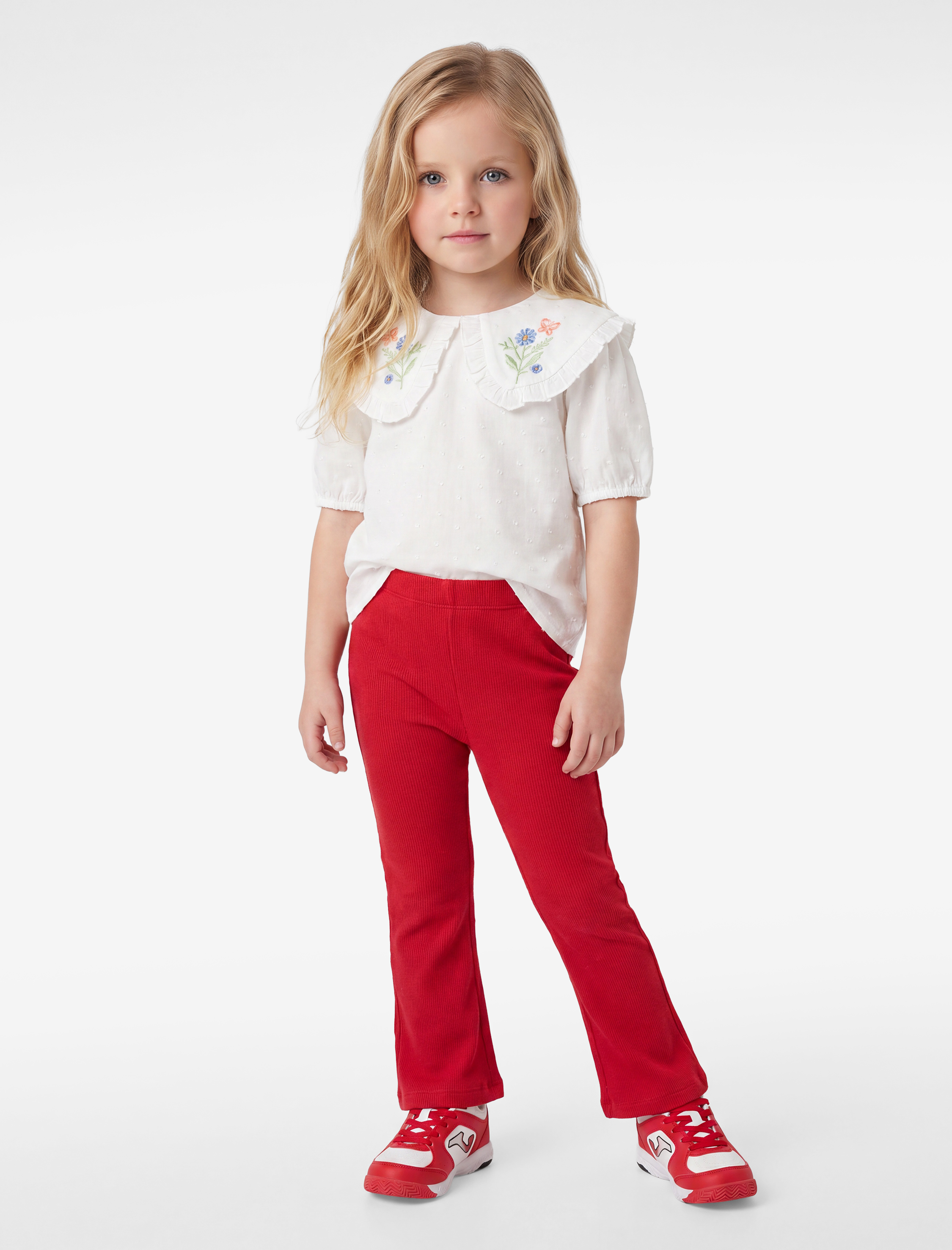  Kız Bebek Beli Lastikli Pamuklu Fitilli Basic Tayt