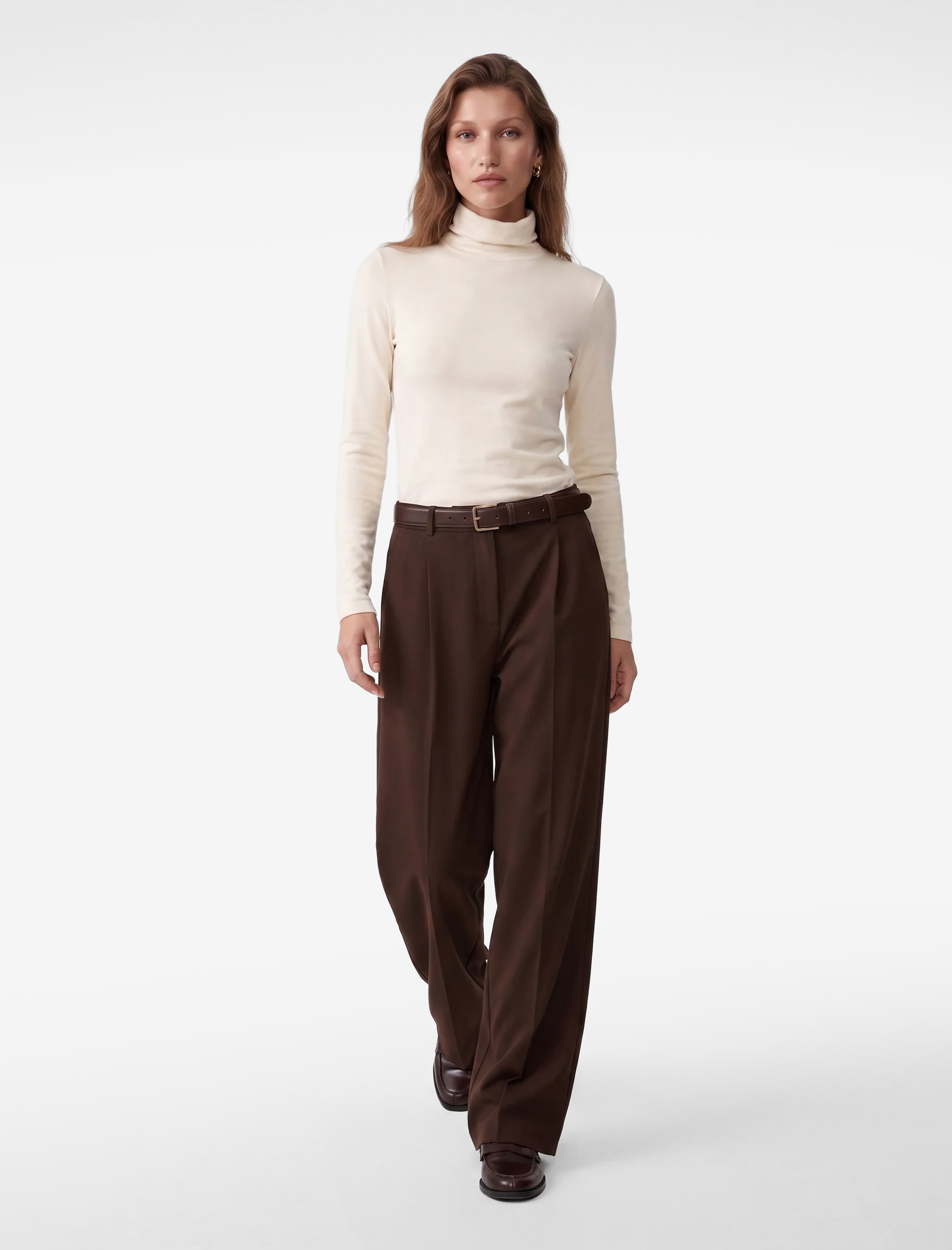   Pamuklu Slim Fit Uzun Kollu Dik Yaka Tişört