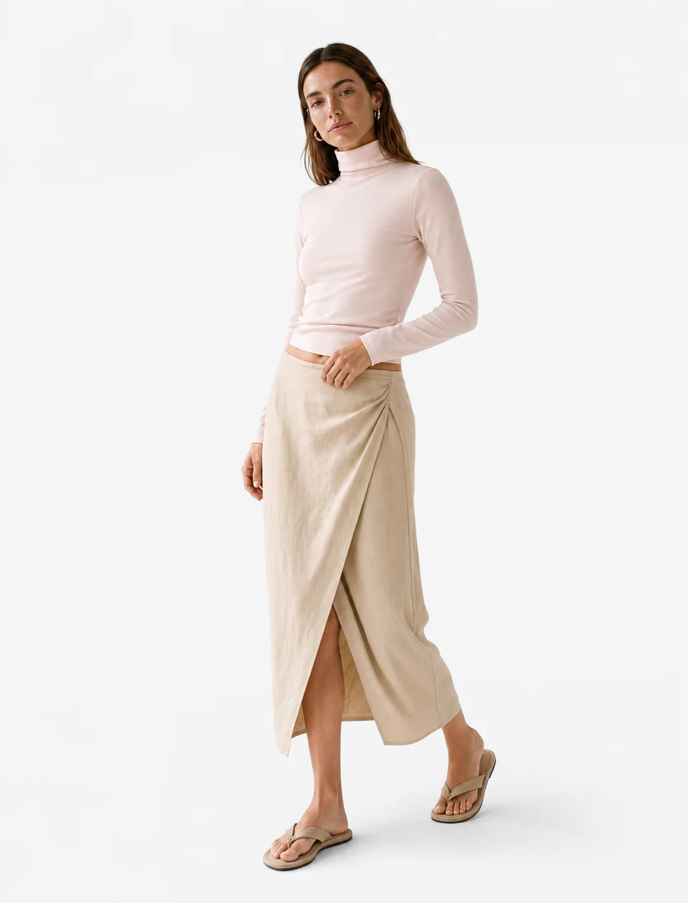   Pamuklu Slim Fit Uzun Kollu Dik Yaka Tişört