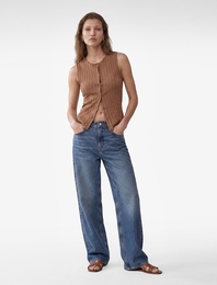 Bürümcük Kumaş Slim Fit Düğmeli Bisiklet Yaka Yelek