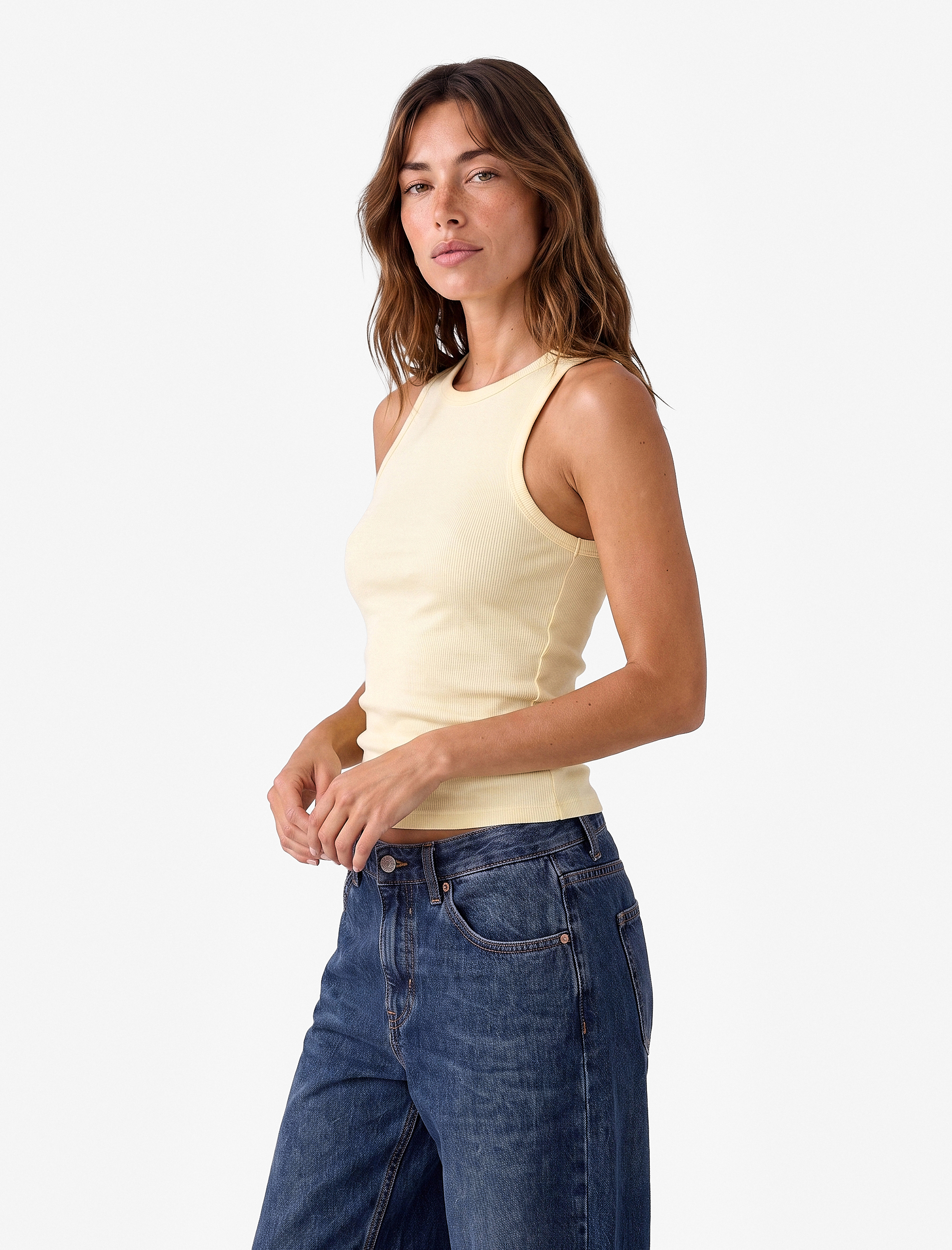   Slim Fit Pamuklu Halter Yaka Fitilli Atlet