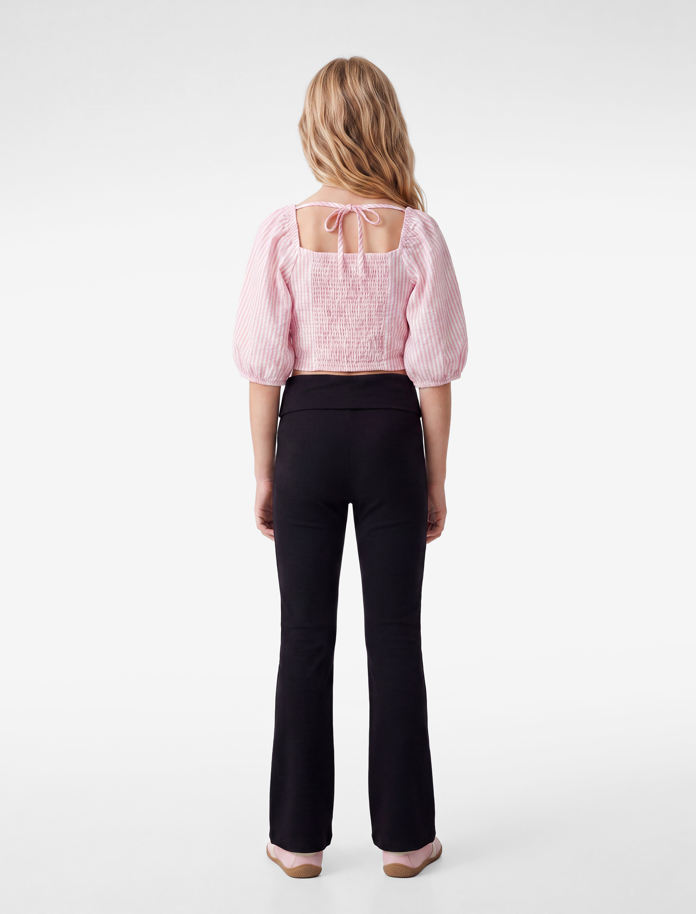  Kız Çocuk Viskon Slim Fit İspanyol Paça Tayt