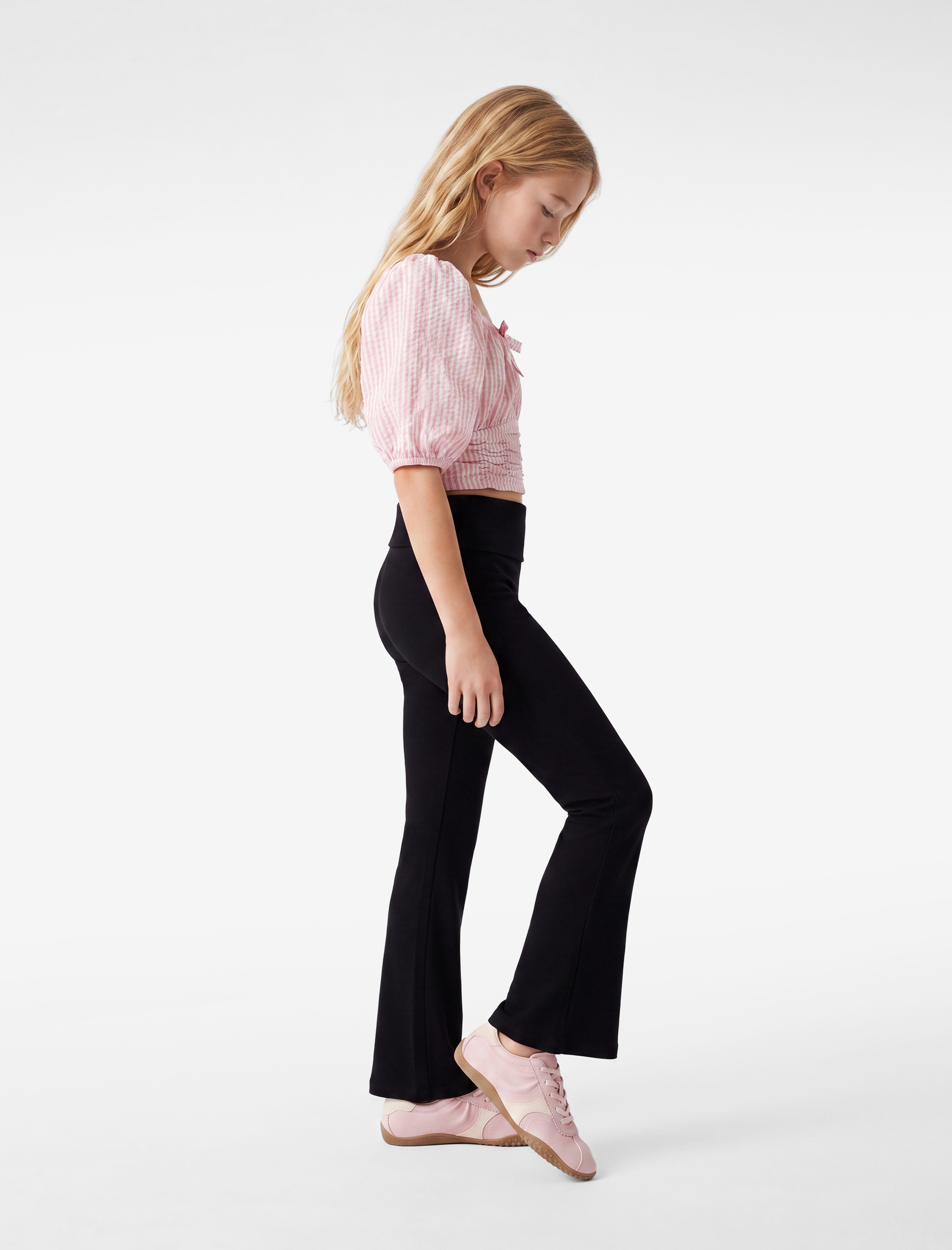  Kız Çocuk Viskon Slim Fit İspanyol Paça Tayt