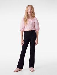 Viskon Slim Fit İspanyol Paça Tayt