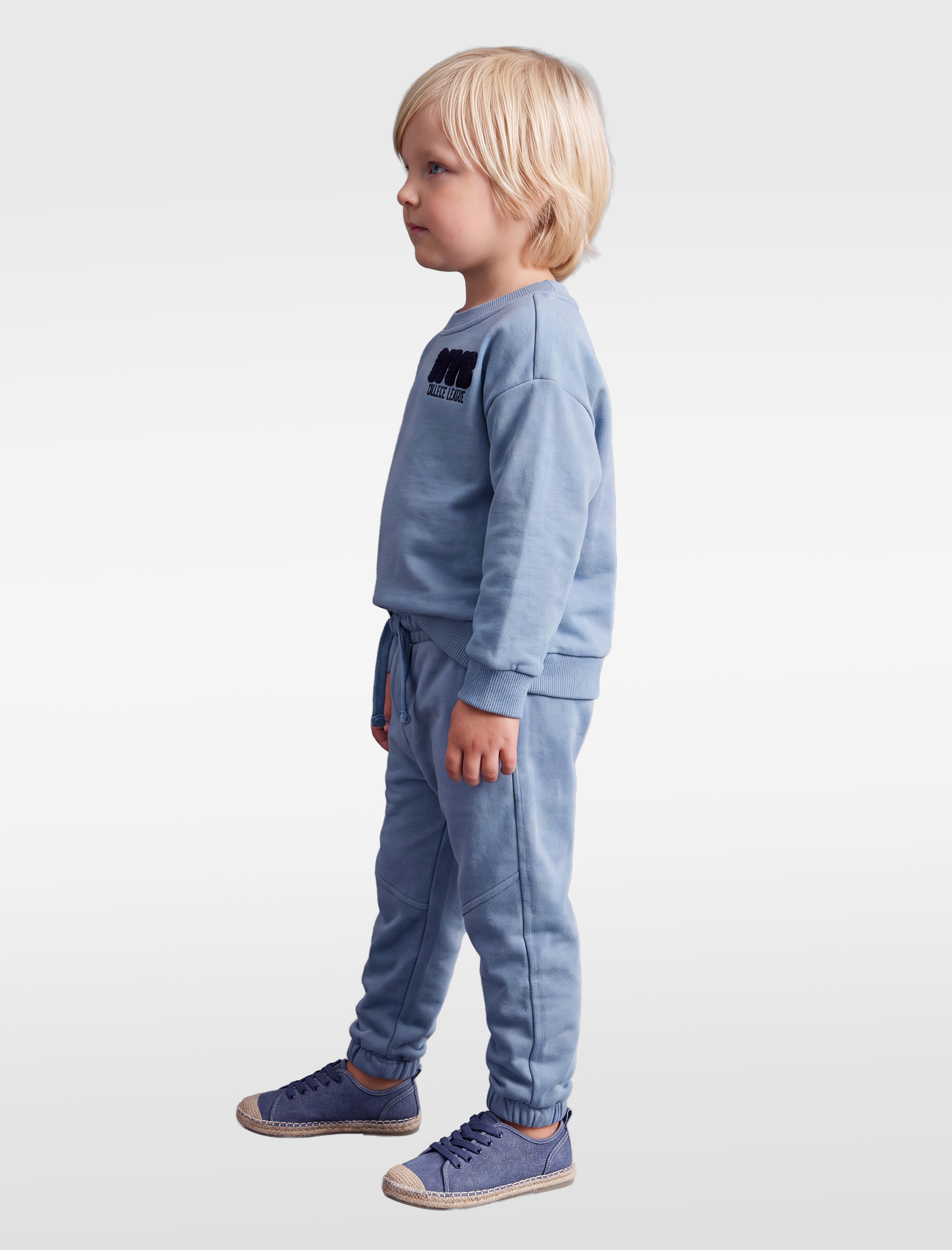  Erkek Bebek Şardonlu Baskılı Eşofman Takımı - 2'li Set