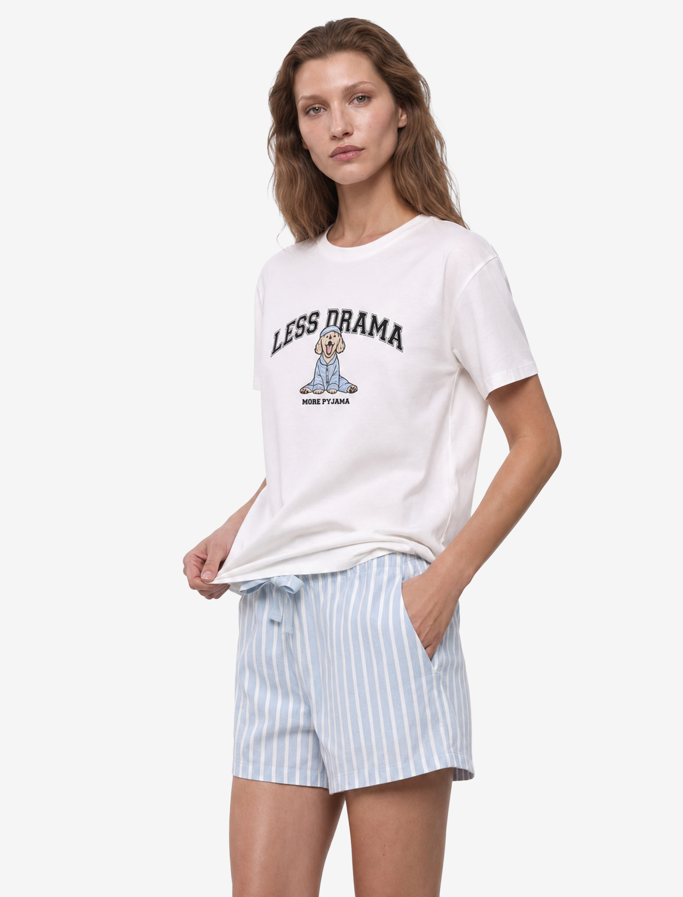  Pamuklu Kısa Kollu Baskılı Şortlu Pijama Takımı