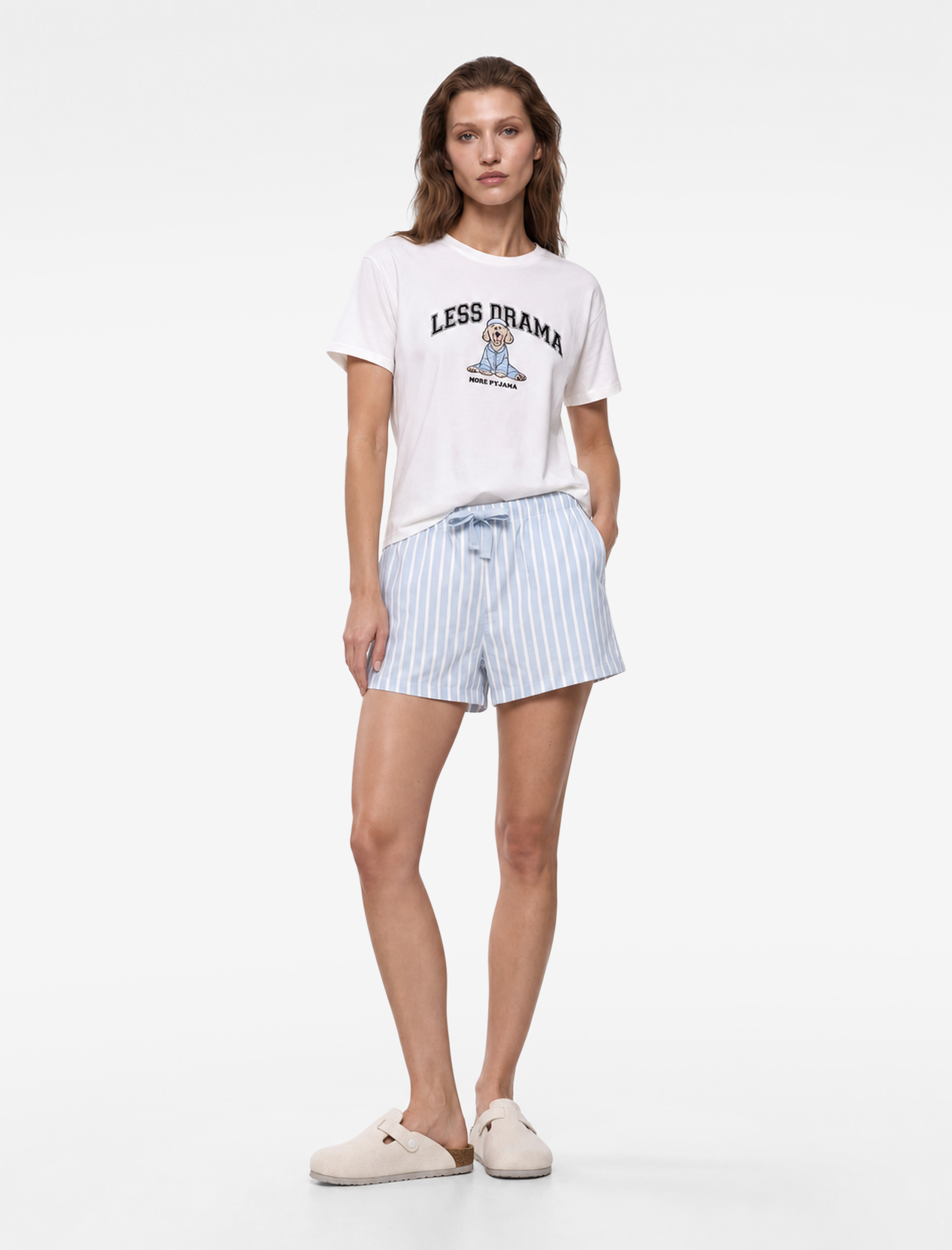  Pamuklu Kısa Kollu Baskılı Şortlu Pijama Takımı