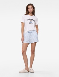 Pamuklu Kısa Kollu Baskılı Şortlu Pijama Takımı