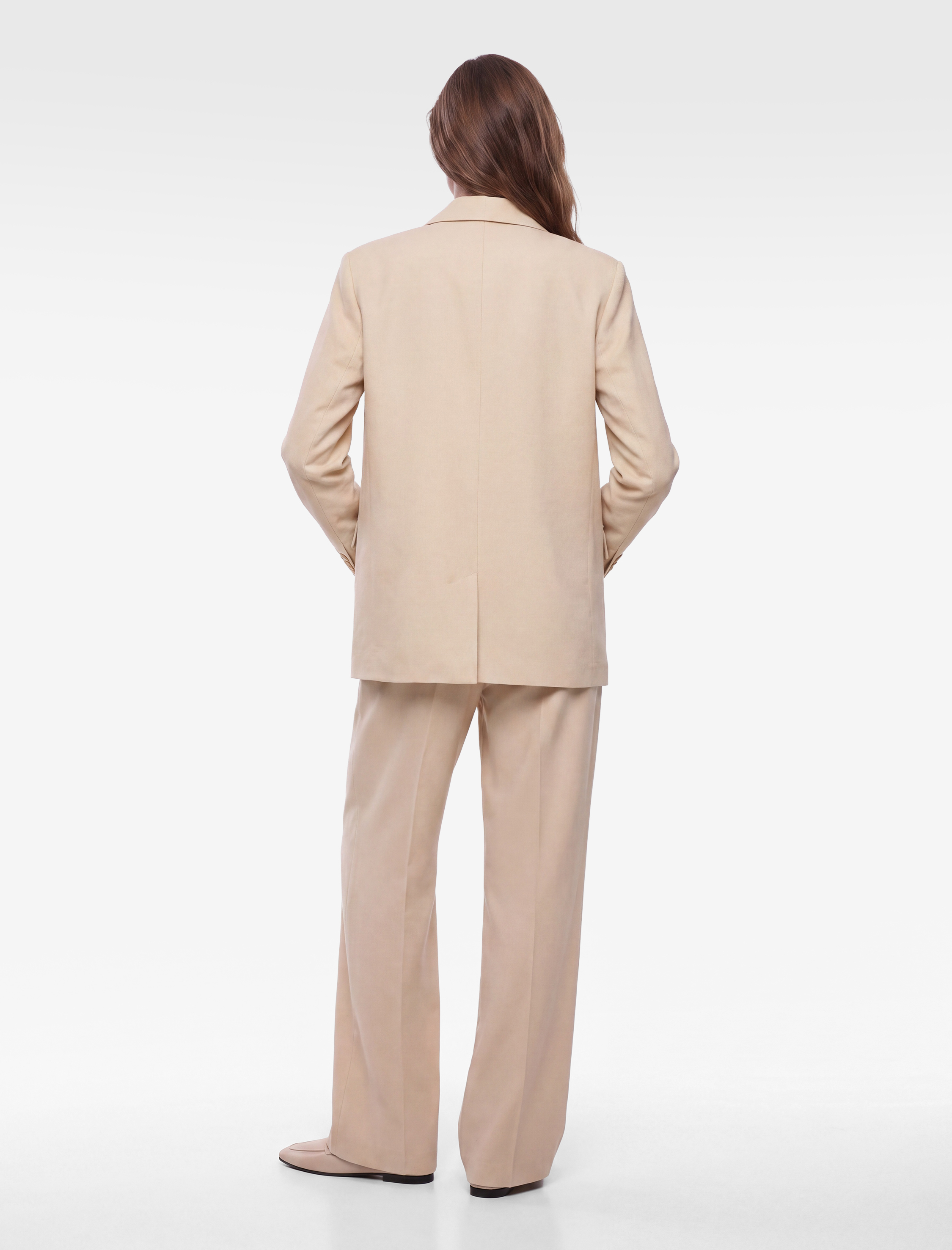   Cepli Uzun Kollu Düğmeli Kruvaze Oversize Blazer Ceket