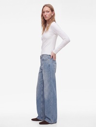 Modal Karışımlı Slim Fit Dik Yaka Uzun Kollu Tişört