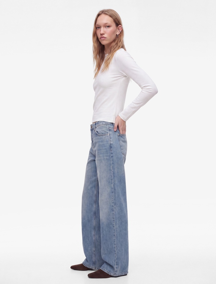  Modal Karışımlı Slim Fit Dik Yaka Uzun Kollu Tişört