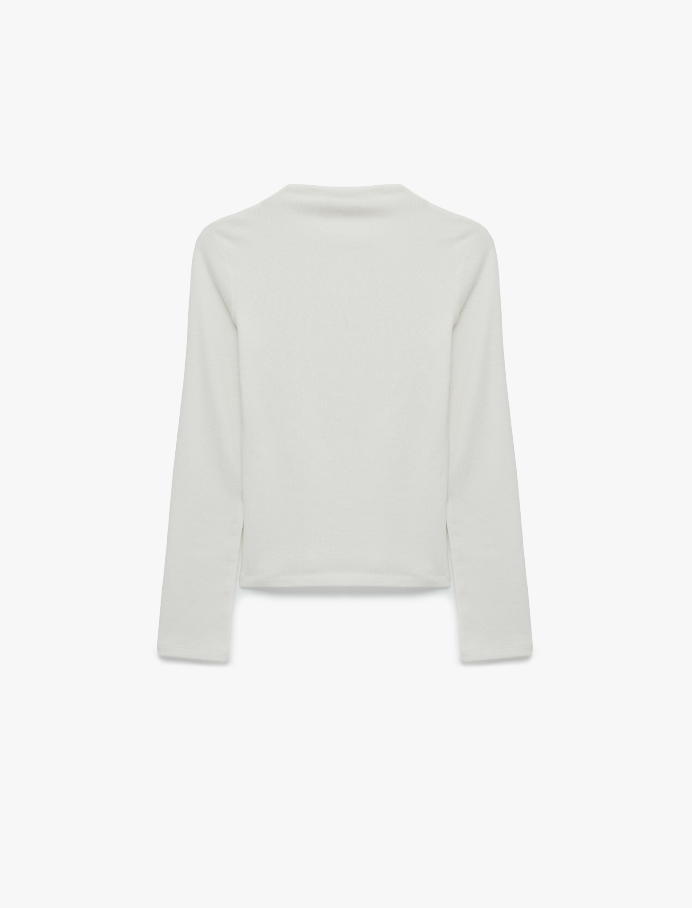   Modal Karışımlı Slim Fit Dik Yaka Uzun Kollu Tişört