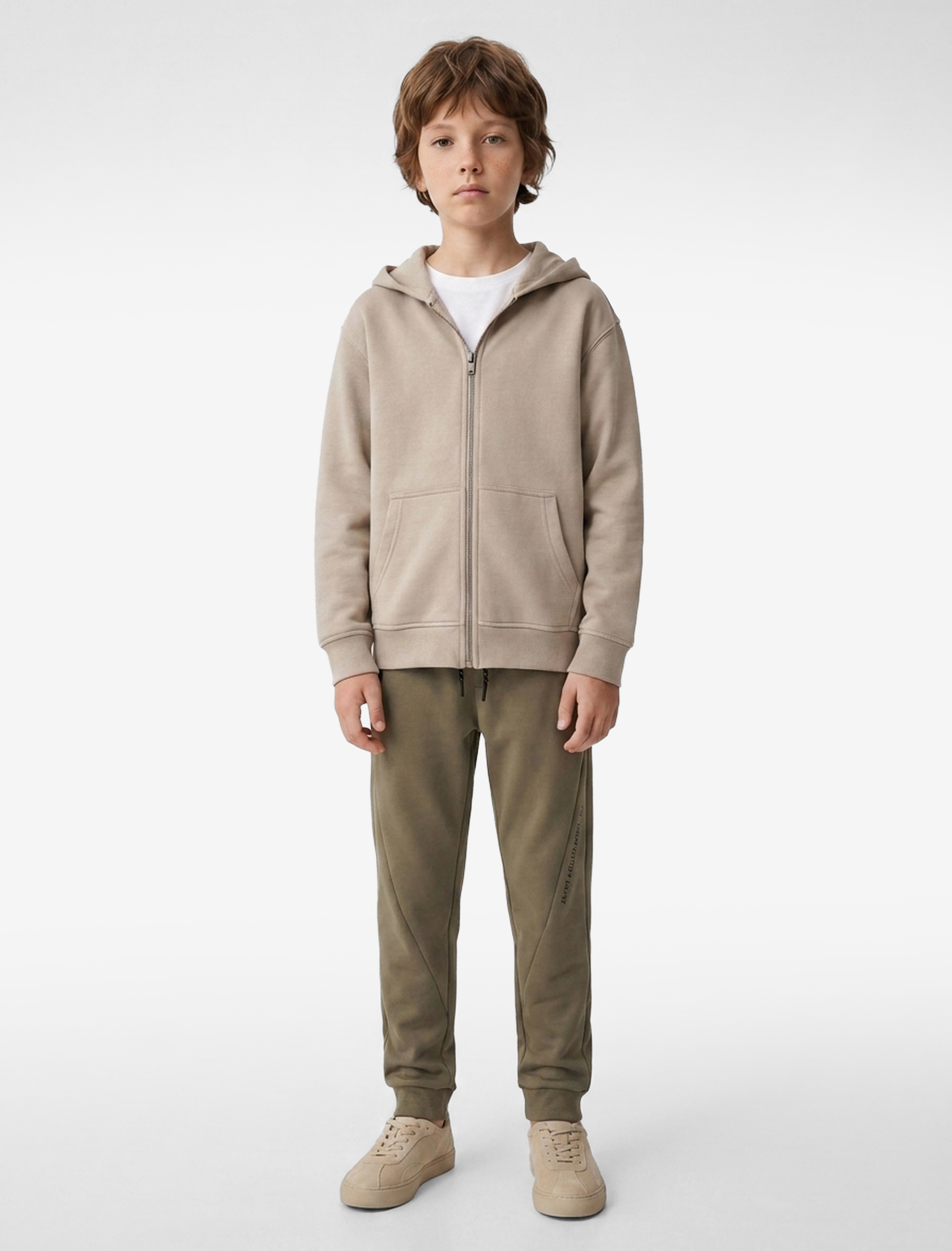  Erkek Çocuk Pamuklu Uzun Kollu Kapşonlu Fermuarlı Sweatshirt