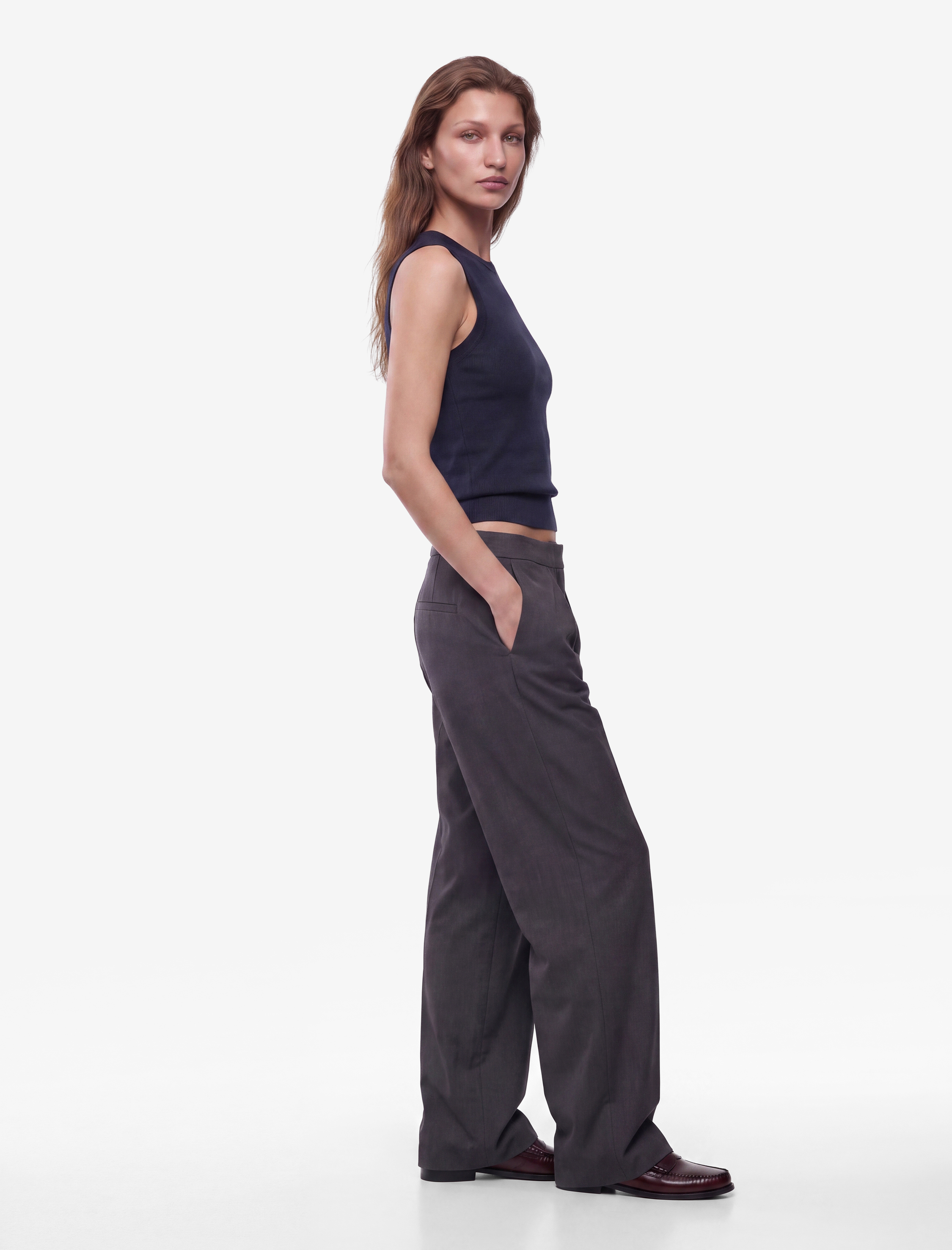   Regular Fit Kolsuz Bisiklet Yaka Triko Bluz