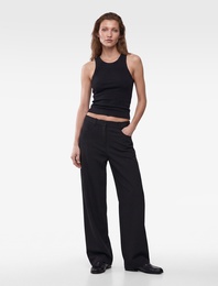 Slim Fit Pamuklu Kolsuz U Yaka Fitilli Atlet