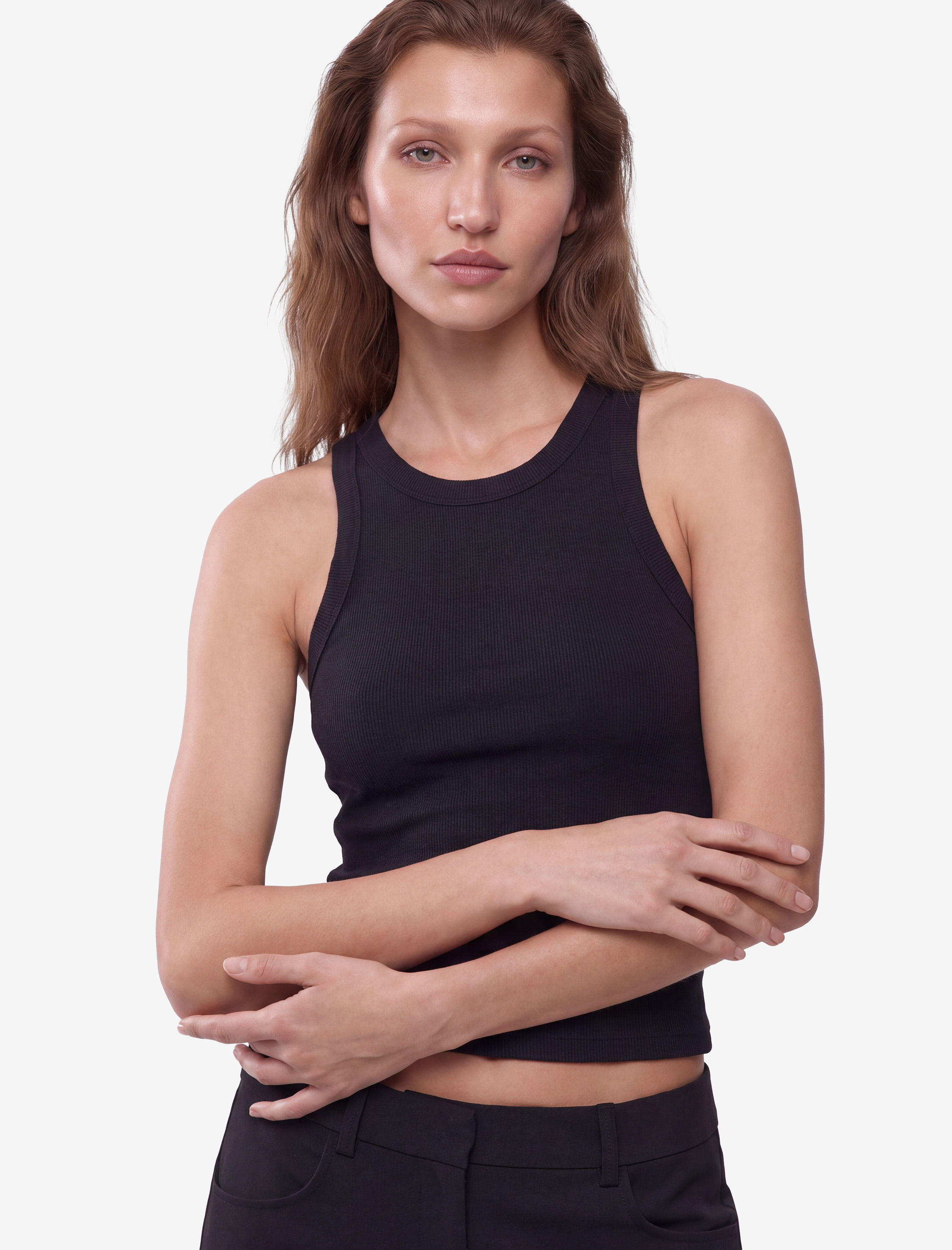   Slim Fit Pamuklu Kolsuz U Yaka Fitilli Atlet