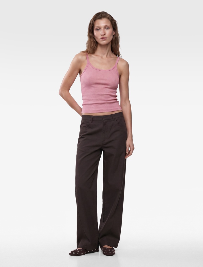  Slim Fit Pamuklu U Yaka İnce Askılı Fitilli Atlet Tişört