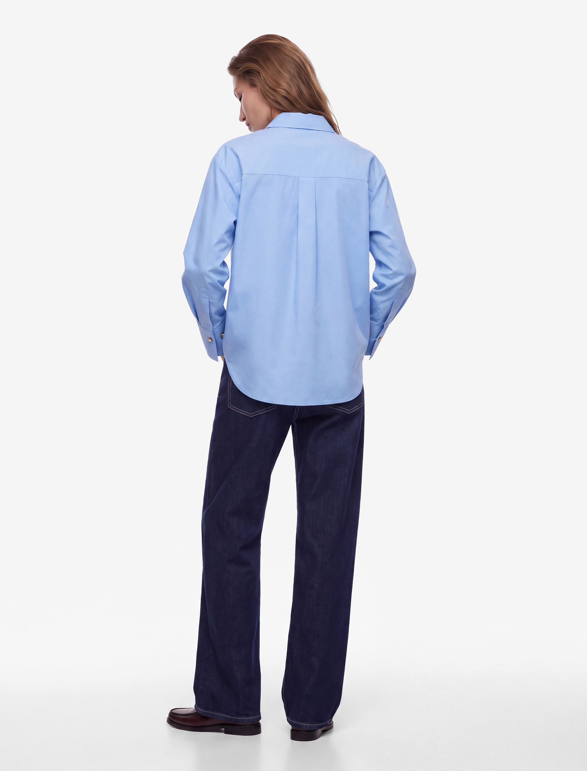   Pamuklu Uzun Kollu Oversize Poplin Gömlek